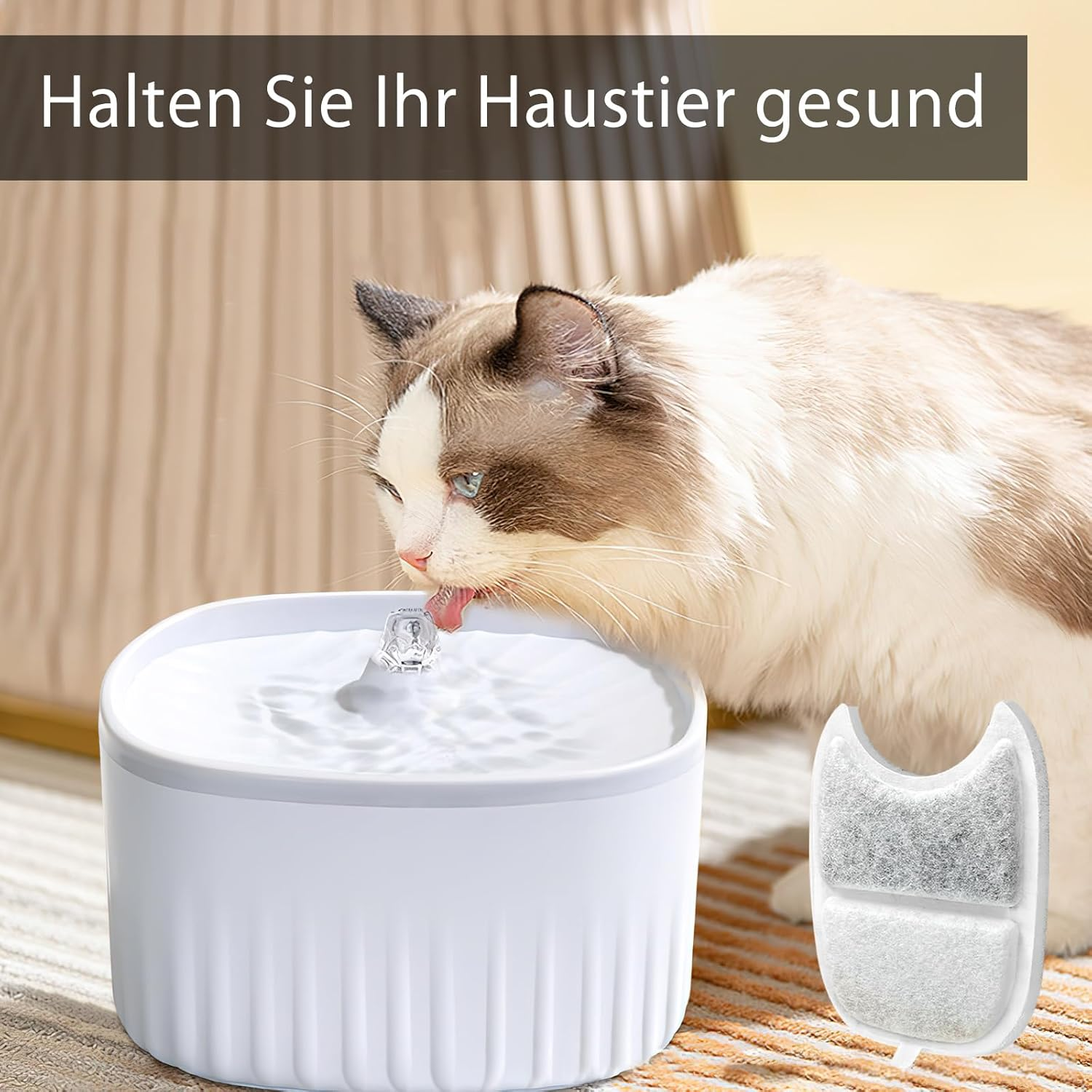 Set of 12 Cat Fountain Filters for 4L Drinking Fountains, 12 Pieces Carbon Filters and Foam Filter, Replacement Filter and Pre-Filtered Sponges, Sponges Replacement Filter for Cats Water Fountain image number 1