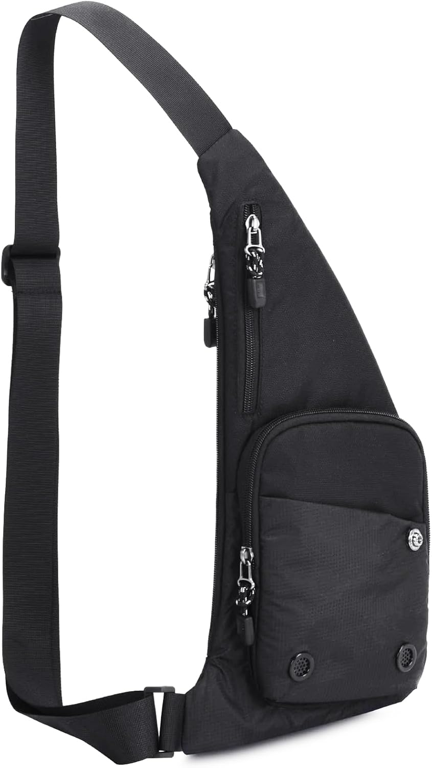 CAISANG Sling Bag Slim Crossbody Personal Pocket Chest Bag Anti-Thief Shoulder Bag Backpack Casual Daypack Fanny Pack Travel