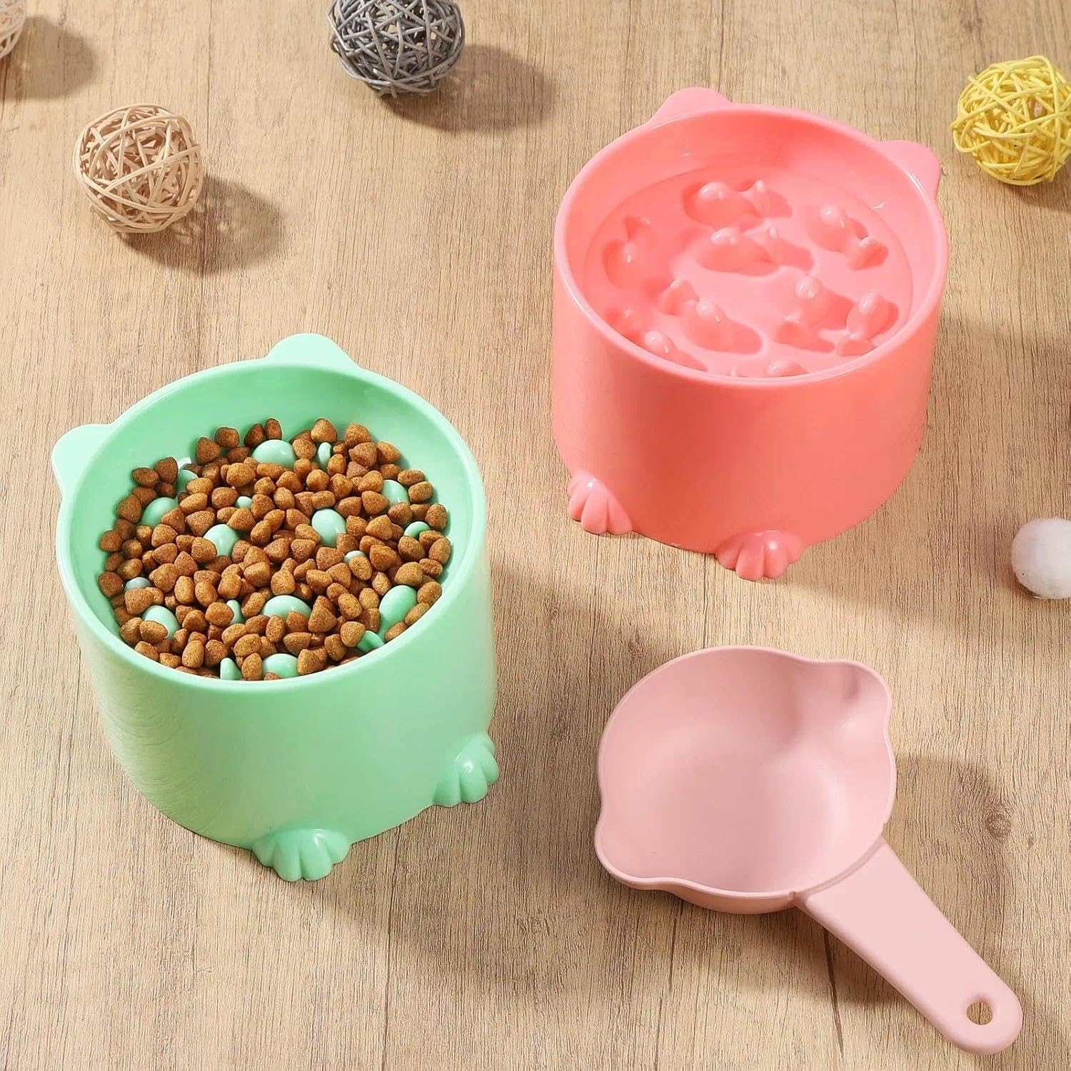 Elevated Slow Feeder Cat Bowl with Ergonomic Design for Healthy Feeding and Digestion Support-Ermaoo image number 1