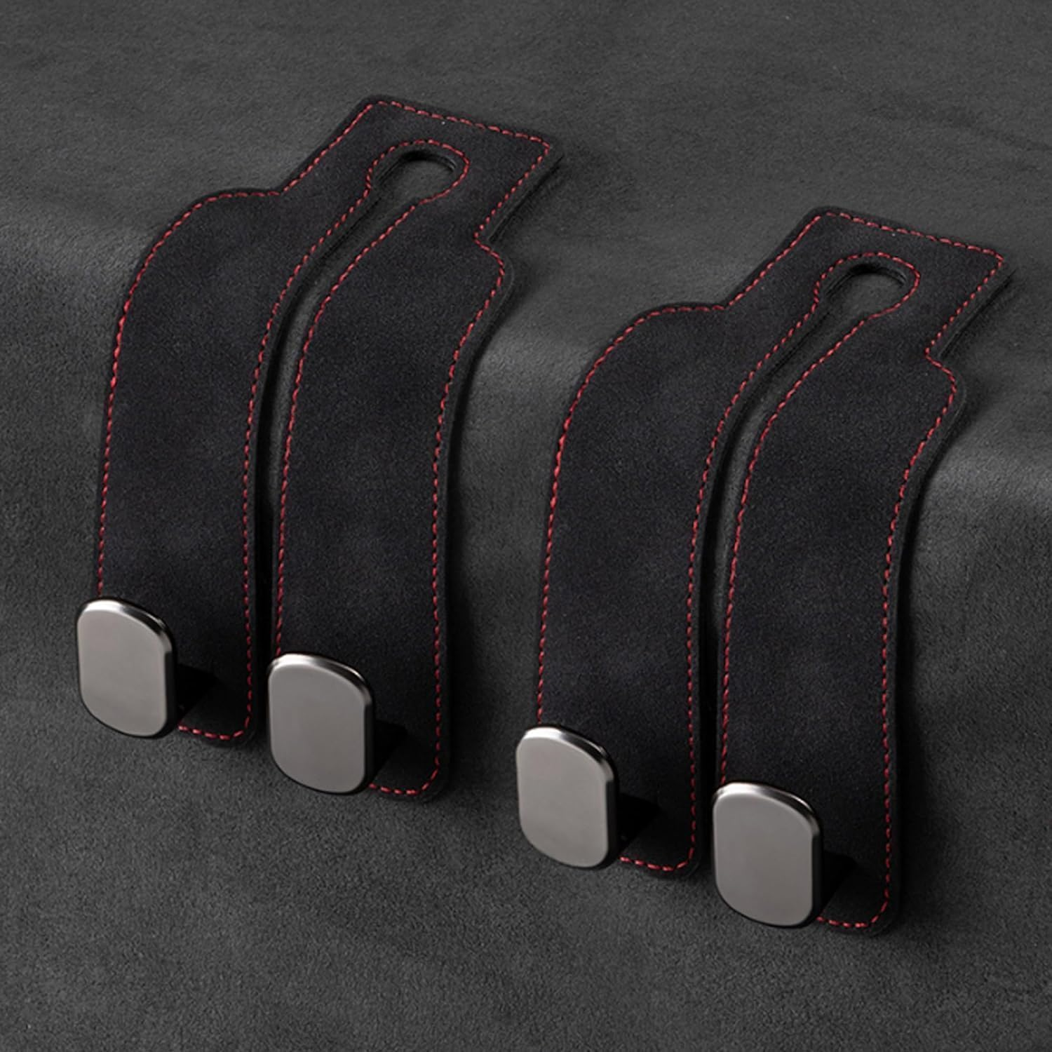 Car Headrest Hooks for Seat Back Storage, Purses and Bags - Leather,(Color Reference Image Display)