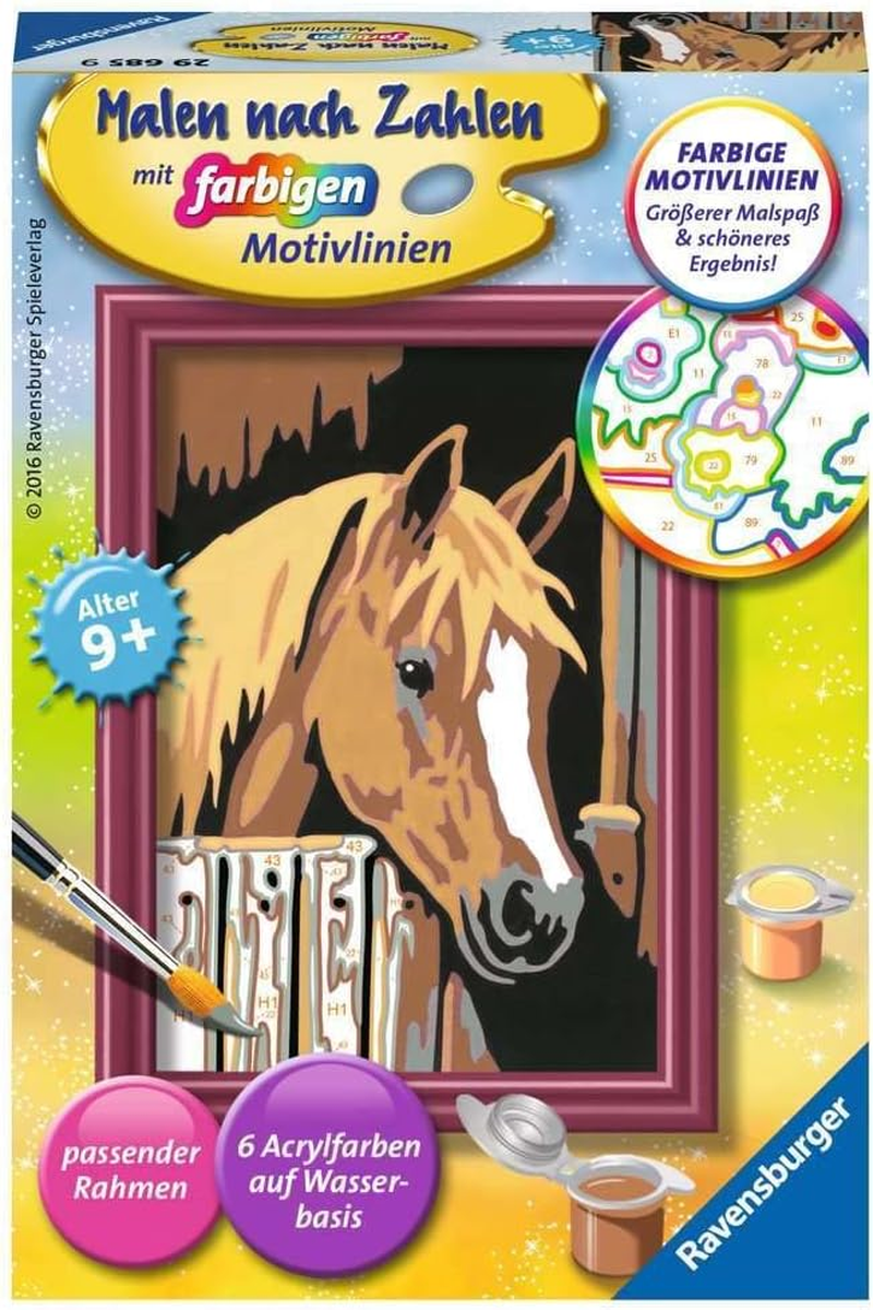 Ravensburger Malen Nach Zahlen 29685 - Pferd Im Stall - Kinder Ab 9 Jahren image number 1
