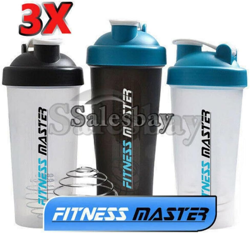 Multi 700Ml GYM Protein Supplement Drink Blender Mixer Shaker Shake Ball Bottle 3X image number 2