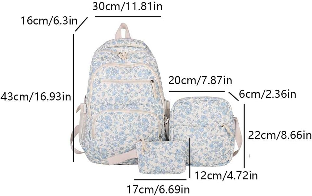 Coquette Backpack &ndash; 3-In-1 Floral Quilted Daypack Set, Aesthetic Nylon Rucksack with Crossbody Bag 2025 - Pink image number 4
