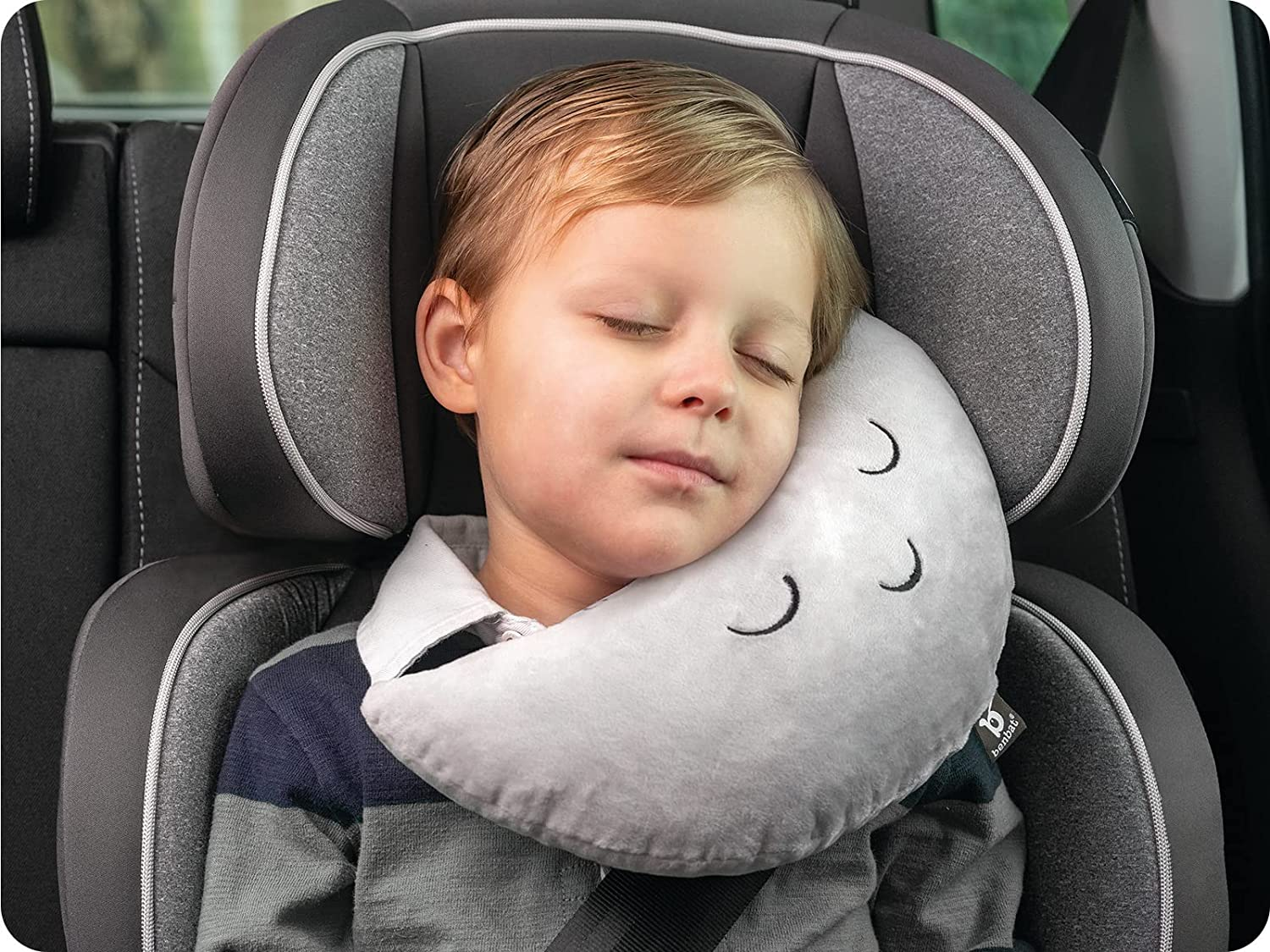BENBAT Mooni Seat Belt Head Support Travel Pillow for 4 Years and Above, Grey (BE-MH170) image number 4