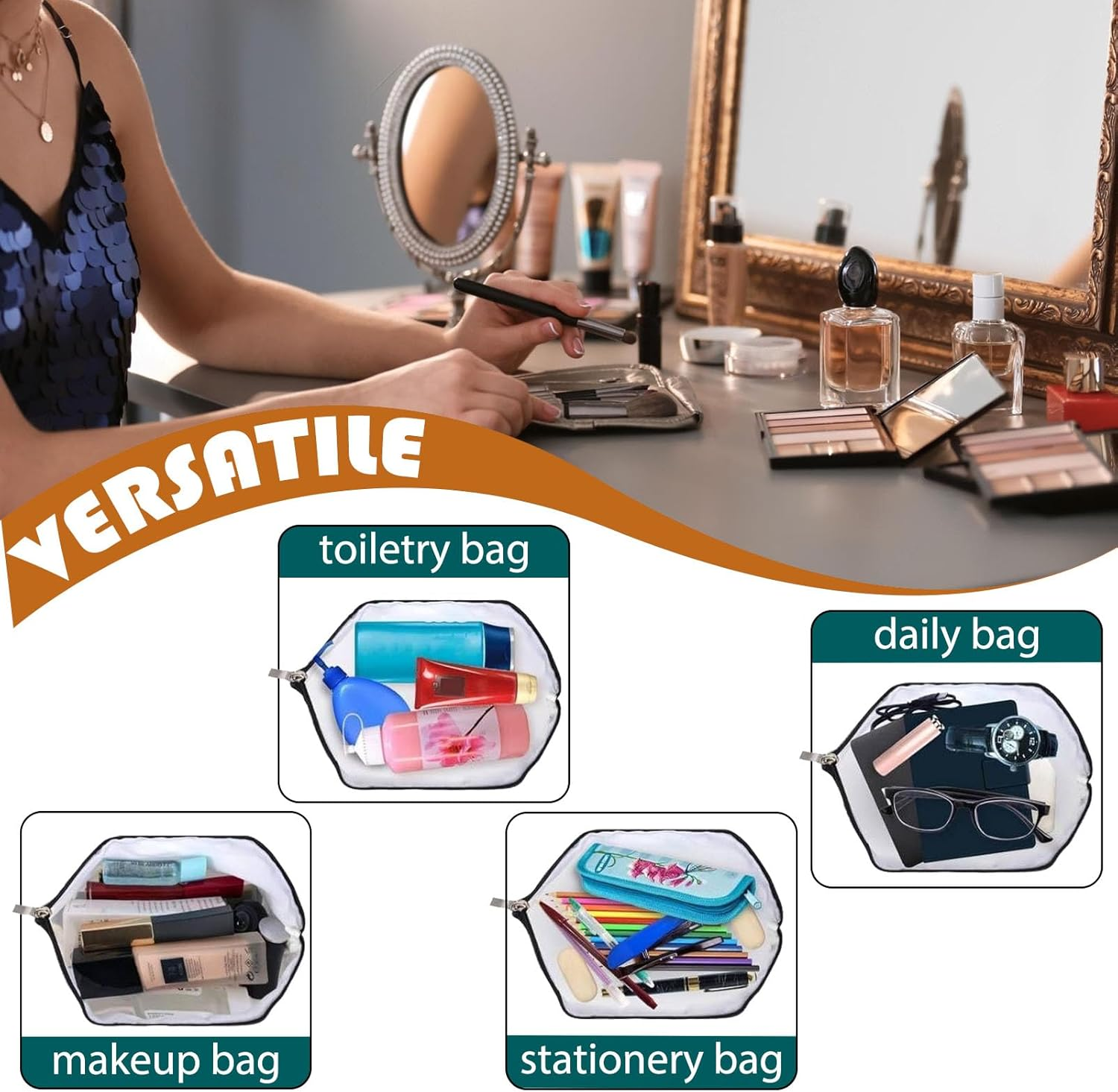 Sweet 16Th Birthday Gift for Girl Zipper Bag 2009S Happy Birth-Day Decoration for Teenage 16-Year-Old Girl Birthday Gift Christmas Gift, Gift for Daughter, Sister, Granddaughter Travel Bag Pouch image number 3