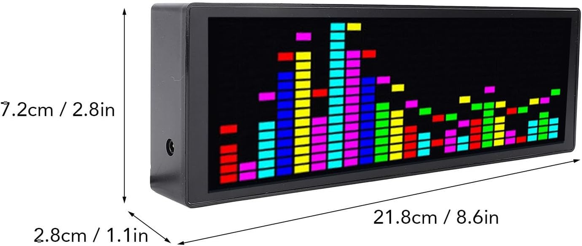 Jiawu Spectrum Analyzer, Music Voice Rhythm Spectrum Display, USB Powered RGB LED Ambient Lights with Clock, 12 Dynamic 7 Colors, Home Decor for Musicians and Audio Enthusiasts image number 4