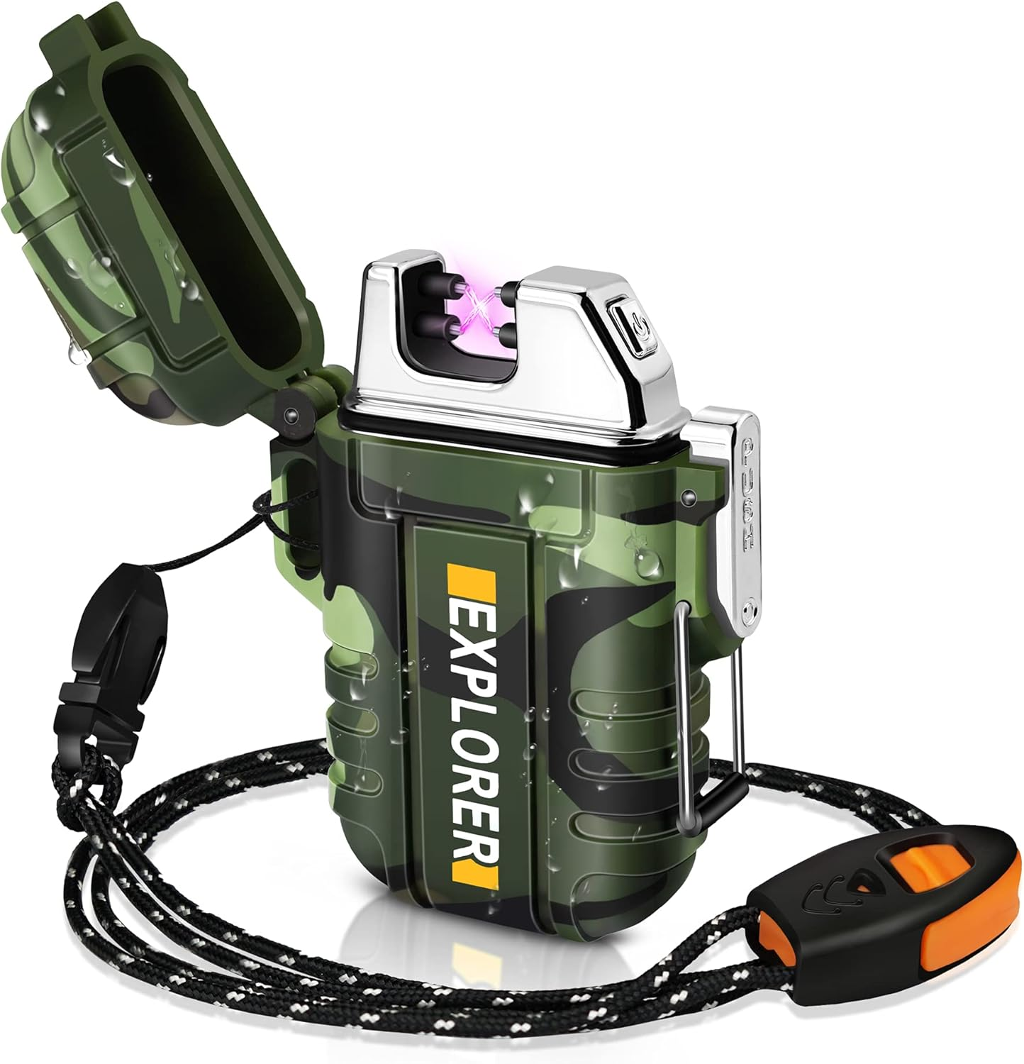 Lafagiet USB-C Rechargeable Lighter, Dual Electric Arc, Waterproof, Flame-Less, Windproof Plasma Lighters for Grill, Survival, Camping, Candle