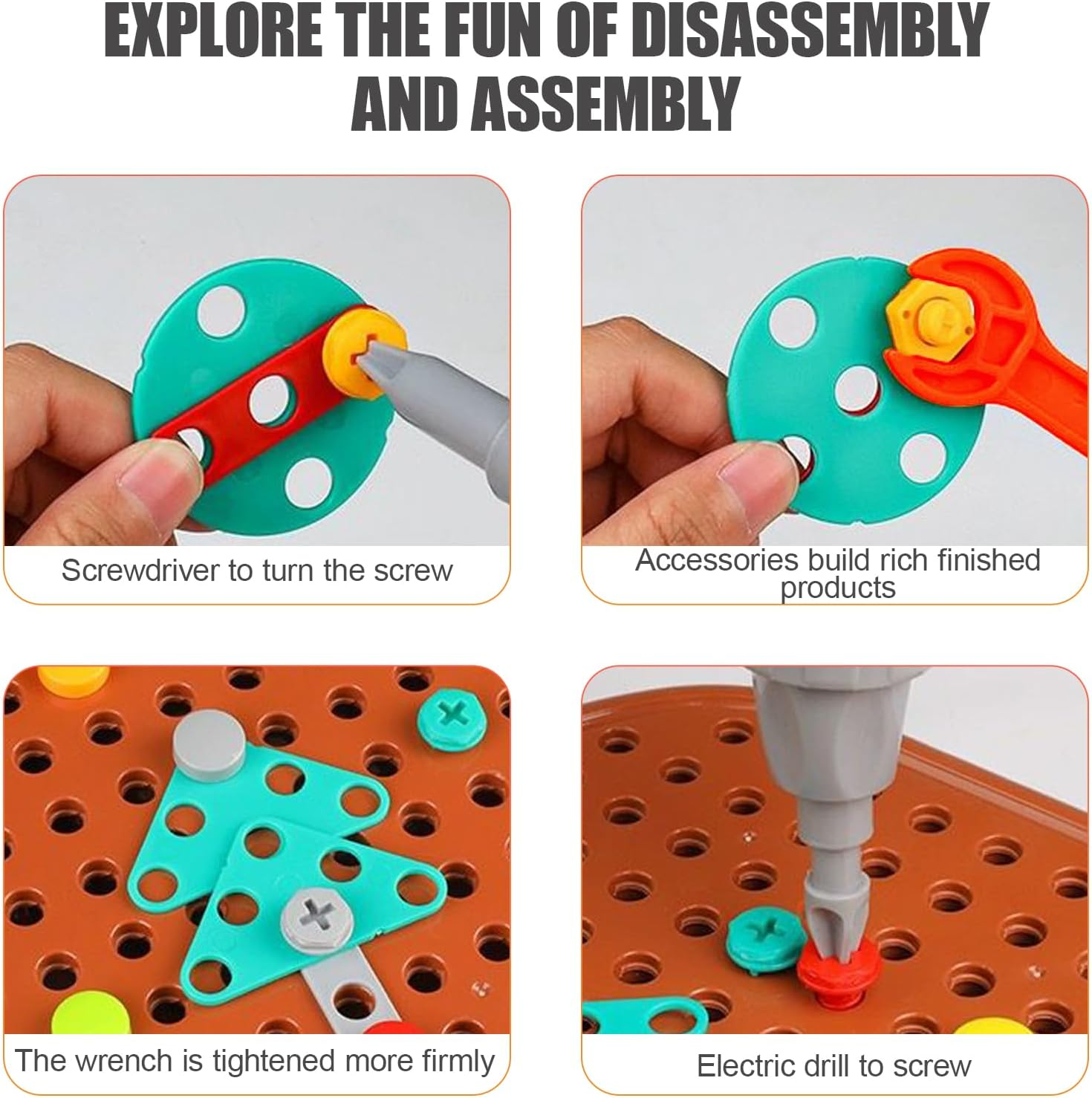 ENGYAS Montessori Toys,Montessori Toys for Toddlers Babies, Montessori Busy Board ,Magic Montessori Play Toolbox with Drill,Creativity Tool Box with Drill,Montessori Tool Kit. image number 3