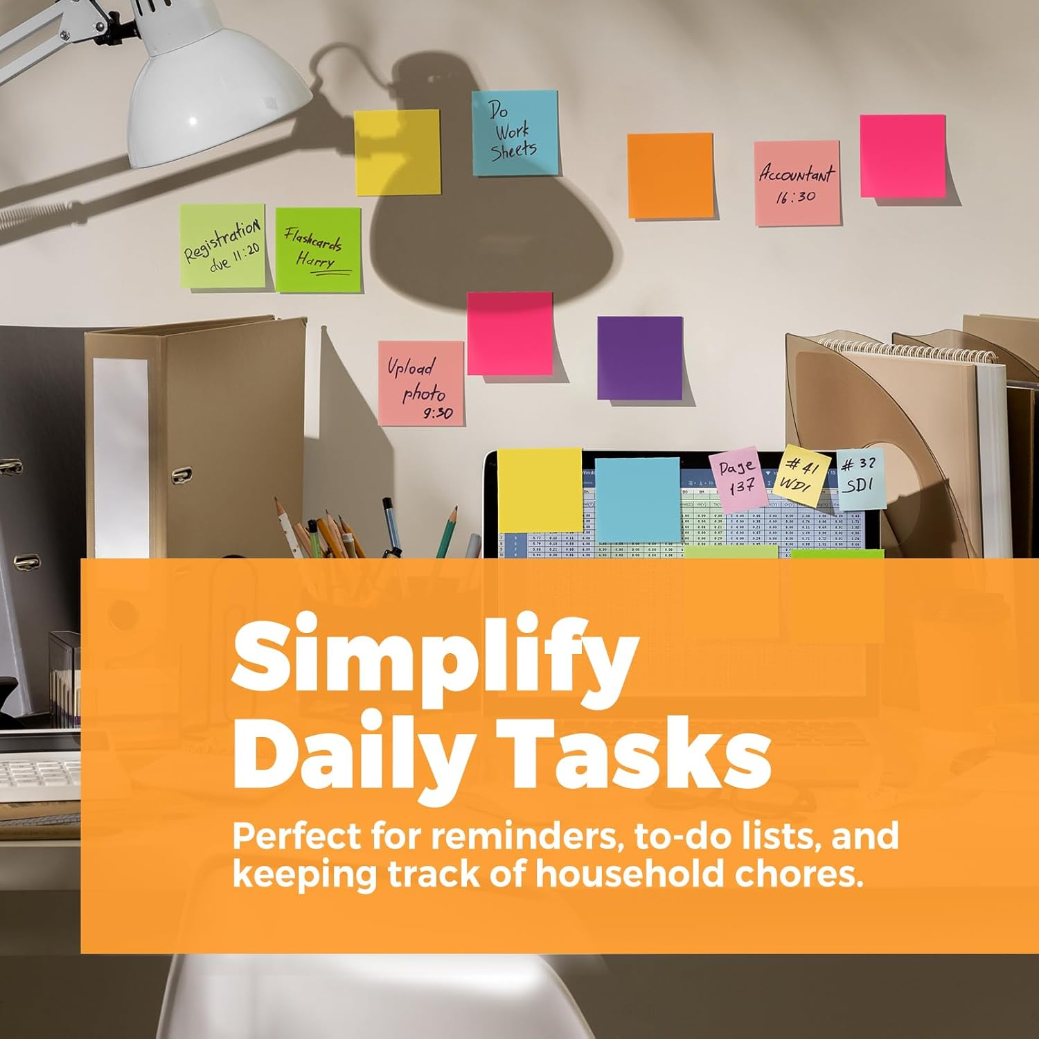 Maxgear Sticky Notes 3X3, 16 Pads Colorful Sticky Pads, Strong Adhesive Self-Stick Note Pads, Super Sticking Power Memo Pads, Leave Reminders Sticky Note on Smooth Surface, 60 Sheets/Pad image number 3