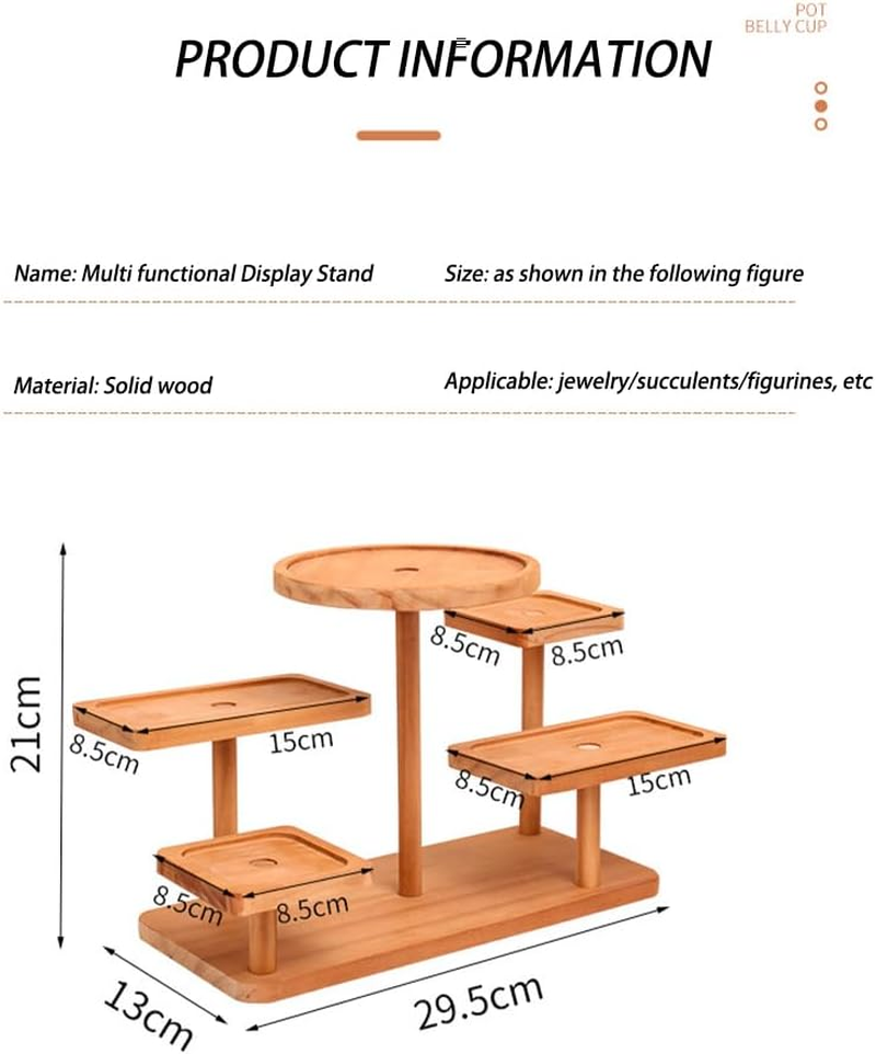 Display Rack Ladder Solid,Table Top Plant Stand Indoor Small 5 Tier Wood Tabletop,Multipurpose Counter Top Display Shelf for Livingroom,For Desk, Desktop, Outdoor Patio Garden Decoration image number 1