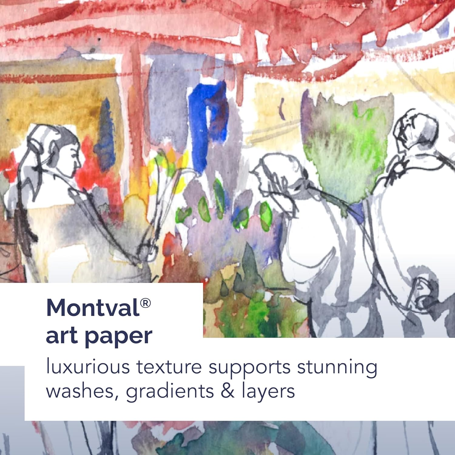 Canson Artist Series Montval Watercolor Paper, Wirebound Pad, 10X7 Inches, 20 Sheets (140Lb/300G) - Artist Paper for Adults and Students - Watercolors, Mixed Media, Markers and Art Journaling image number 3