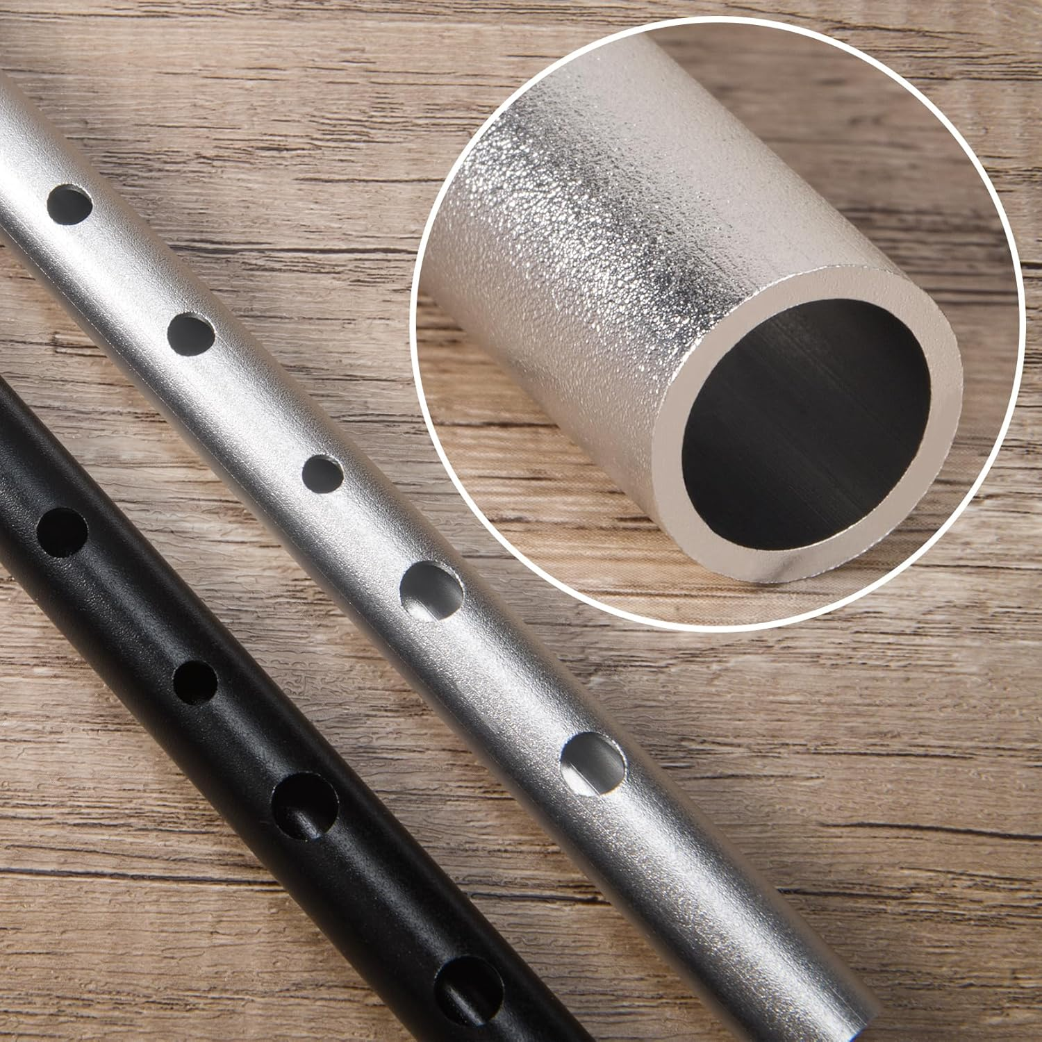 Vixxnoxx Irish Tin Whistle in C Key with Music Book & Bag, 6-Hole Traditional Penny Whistle Flute for Adults & Beginners, Brass Wind Instrument for Celtic Folk Music (Sliver) image number 4