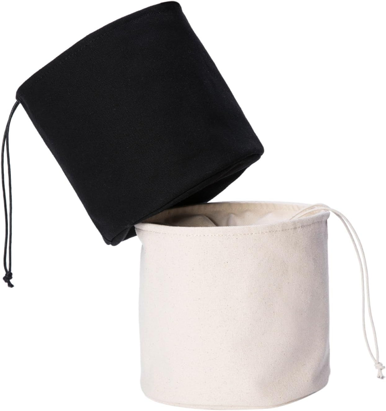 YONBEN Tall Purse Organizer Insert Womens Canvas round Handbag Organizer Storage,Handbag Purse Organizer round Cosmetic Pouch Bag Bucket Makeup Bag (Beige, M)&hellip; image number 1