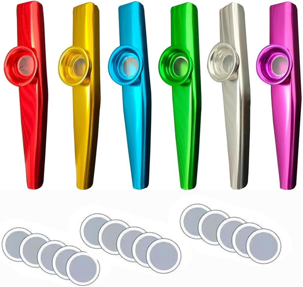 Metal Kazoos, Musical Instruments, Kazoo Flutes, Party Favor, Gift Bag Fillers, Entertainment Gift 6 Pack image number 2
