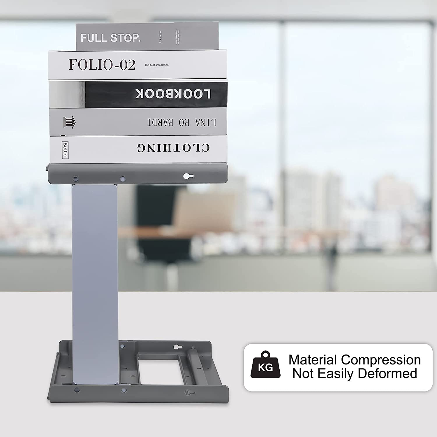 A4 Grey Plastic Hanging File Folder Shelf, for Office, Study, Hospital Data Organization,Outer Frame: 14.29X12.79X10.83 Inch image number 4