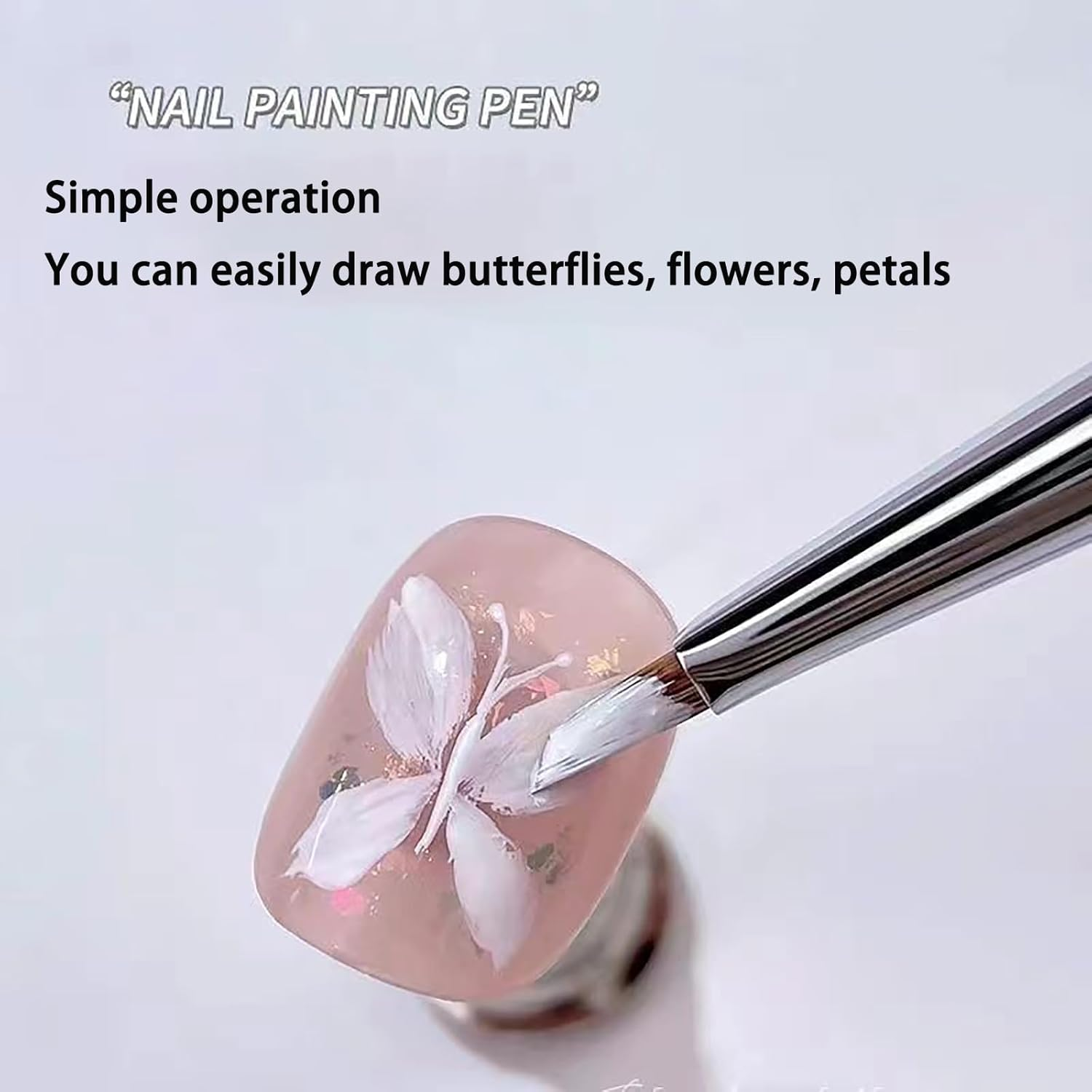 Nail Brush for Drawing Petals and Butterflies, Watercolor Paint Brushes for Oil Painting, Acrylic Paint Brushes（1 Pack） - White image number 6