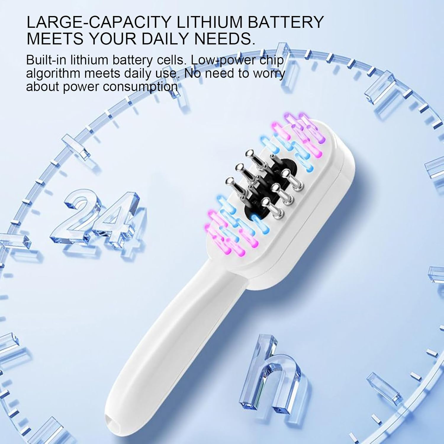 Electric Scalp Massager with Red Light - Portable Multi Functional Hair Brush | Massage Comb for Home Use | Ergonomic anti Slip Handle Design Gadget Oil Filling Hole Included for Women, Men, Adults image number 5