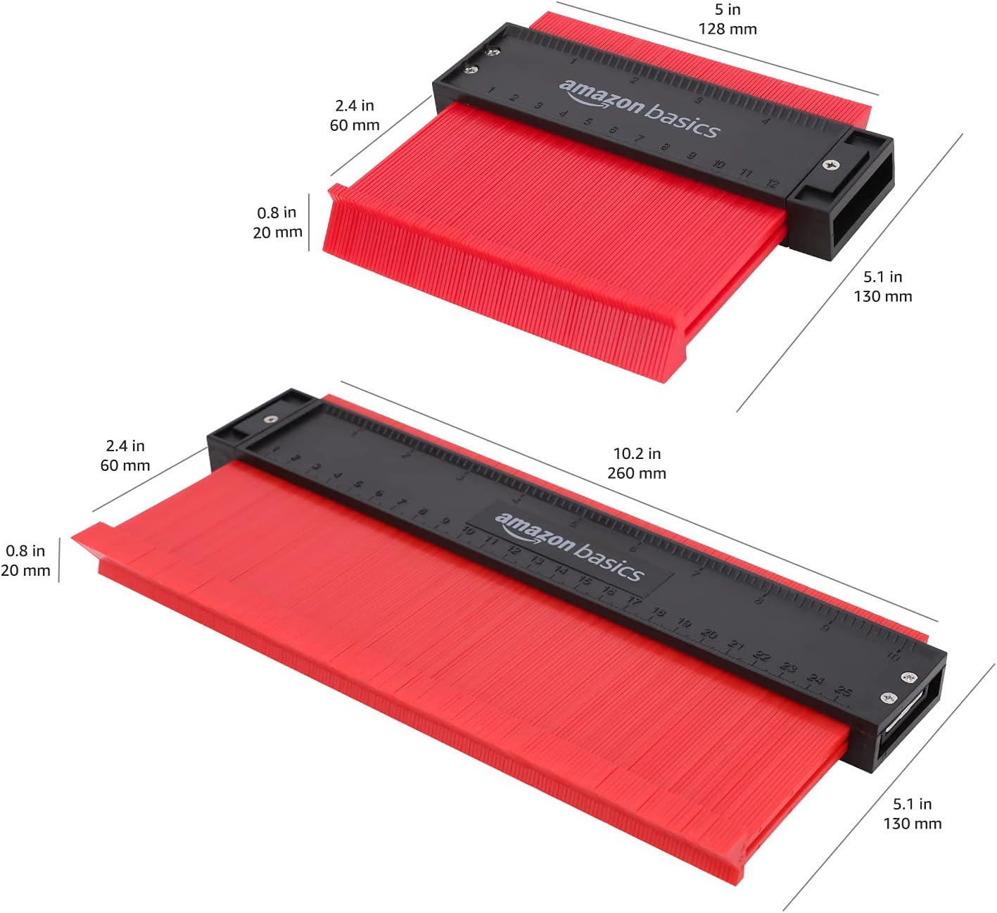 Amazon Basics Contour Gauge Set, 12.7 CM and 25.4 CM Profile