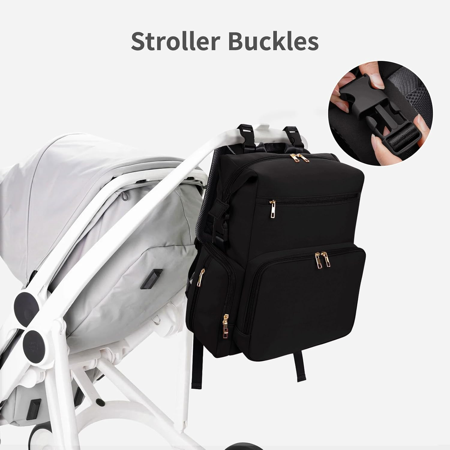 CEI-CEI Neoprene Diaper Bag Backpack with Changing Pad, Large Newborn Baby Maternity Bags Travel Tote with Insulated Pockets image number 2