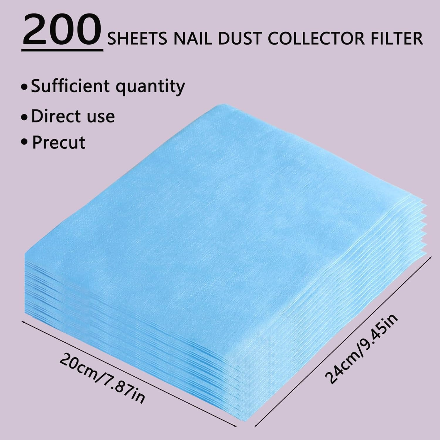 200 Sheets Nail Dust Collector Filter Paper Disposable Nail Dust Filters for Most of Nail Dust Collector Machine Nail Vacuum Dust Collector for Nail Salon Nail Spa Nail Tech Nail Supplies Accessories - Blue image number 5