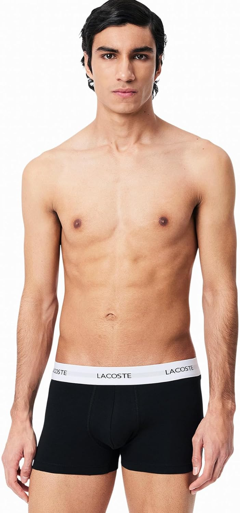 Lacoste Men'S 3 Pack Essential Trunks, Black/Green, S image number 5