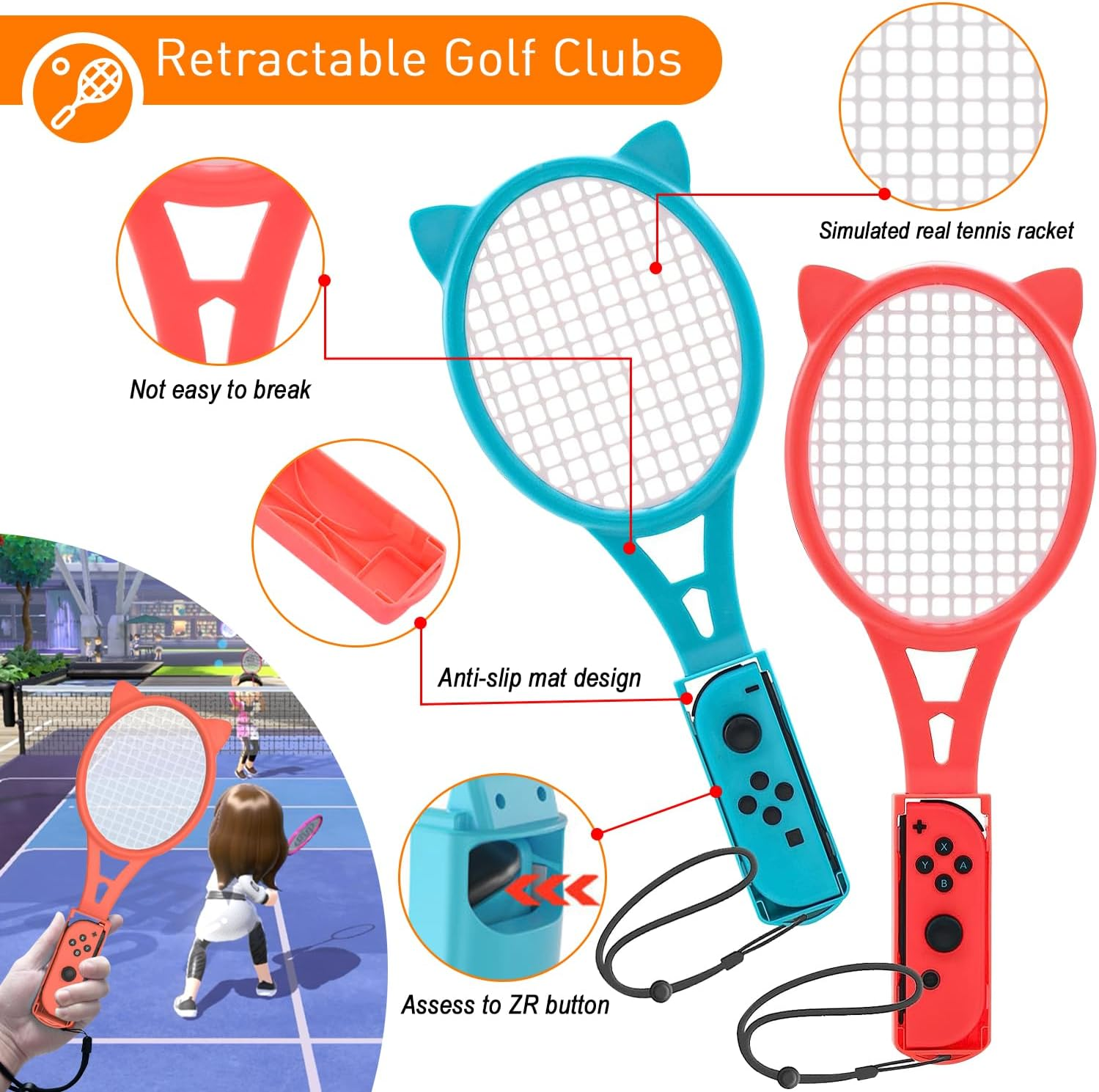 Switch Sports Accessories Bundle, 12 in 1 Switch Sports Accessories Bundle for Nintendo Switch Sports, Family Accessories Kit Compatible with Switch/Switch OLED Sports Games image number 3