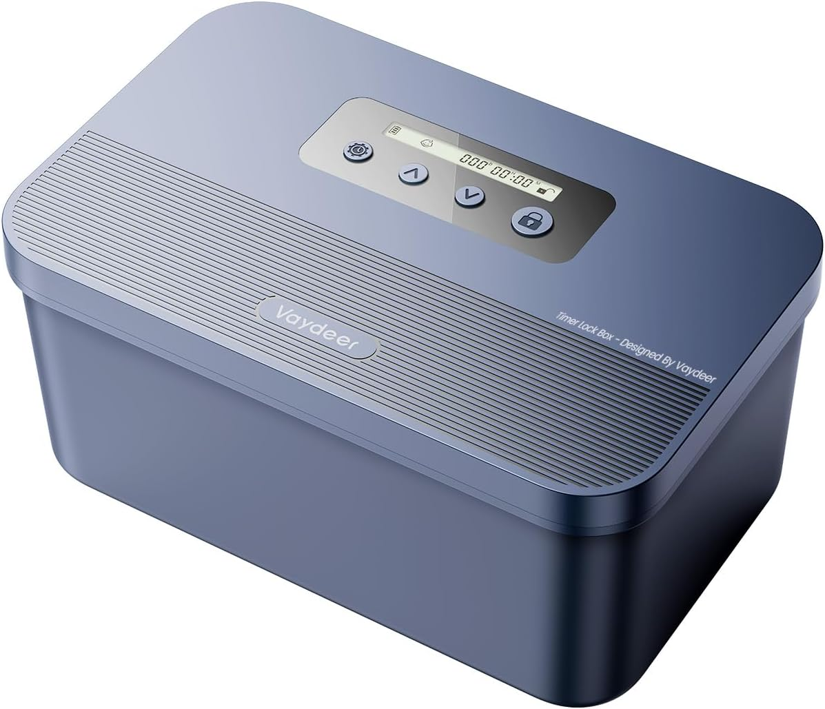 Vaydeer Time Lock Box, Phone Lock Box with Timer, Timed Locking Safe, Self-Control Container with USB C Charge,Child Lock, Audio Prompt, Time Release Storage Locker for Phone/Ipad Mini/Medicine image number 2