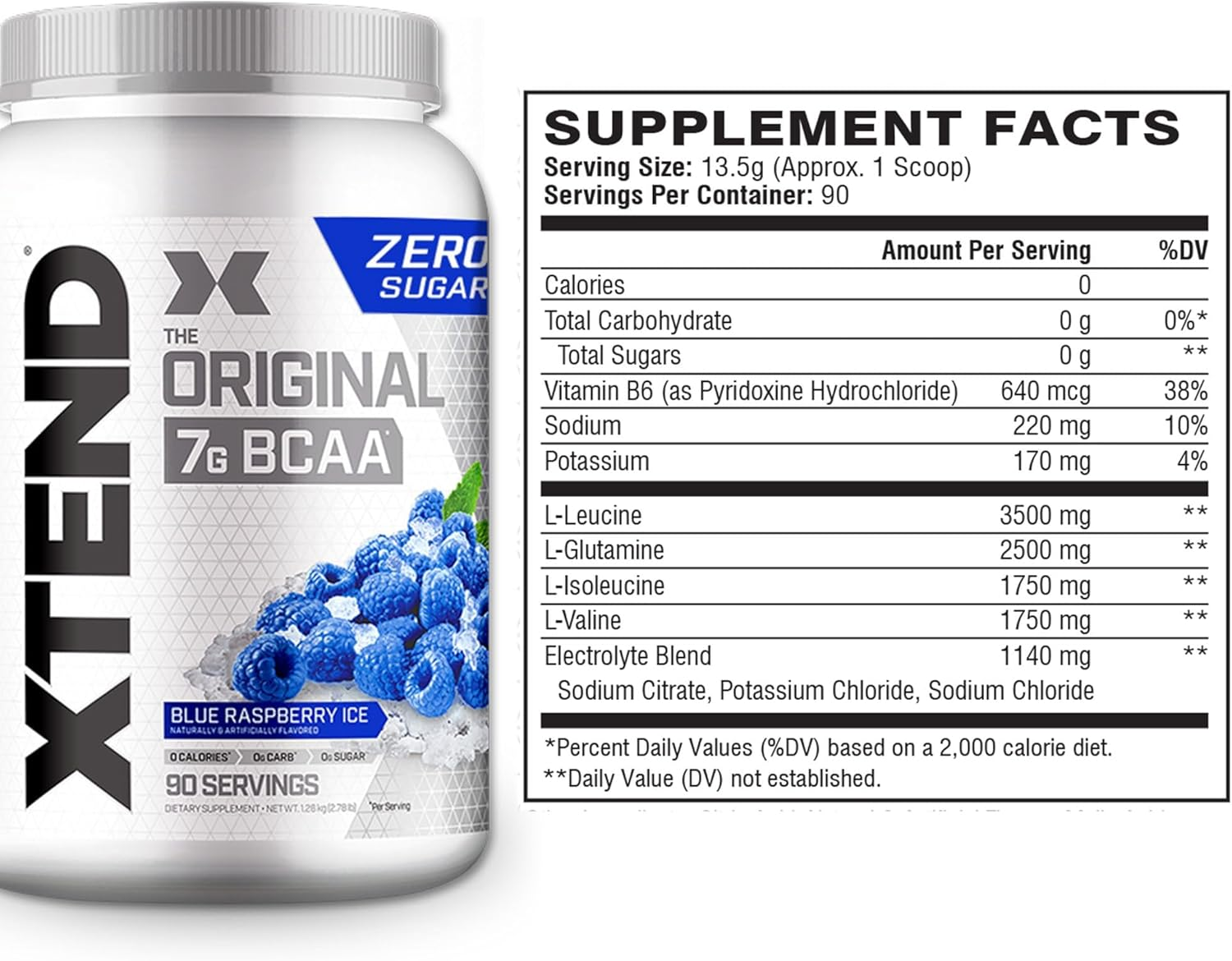 Scivation Xtend BCAA Powder, Branched Chain Amino Acids, Bcaas, Blue Raspberry, 90 Servings image number 3
