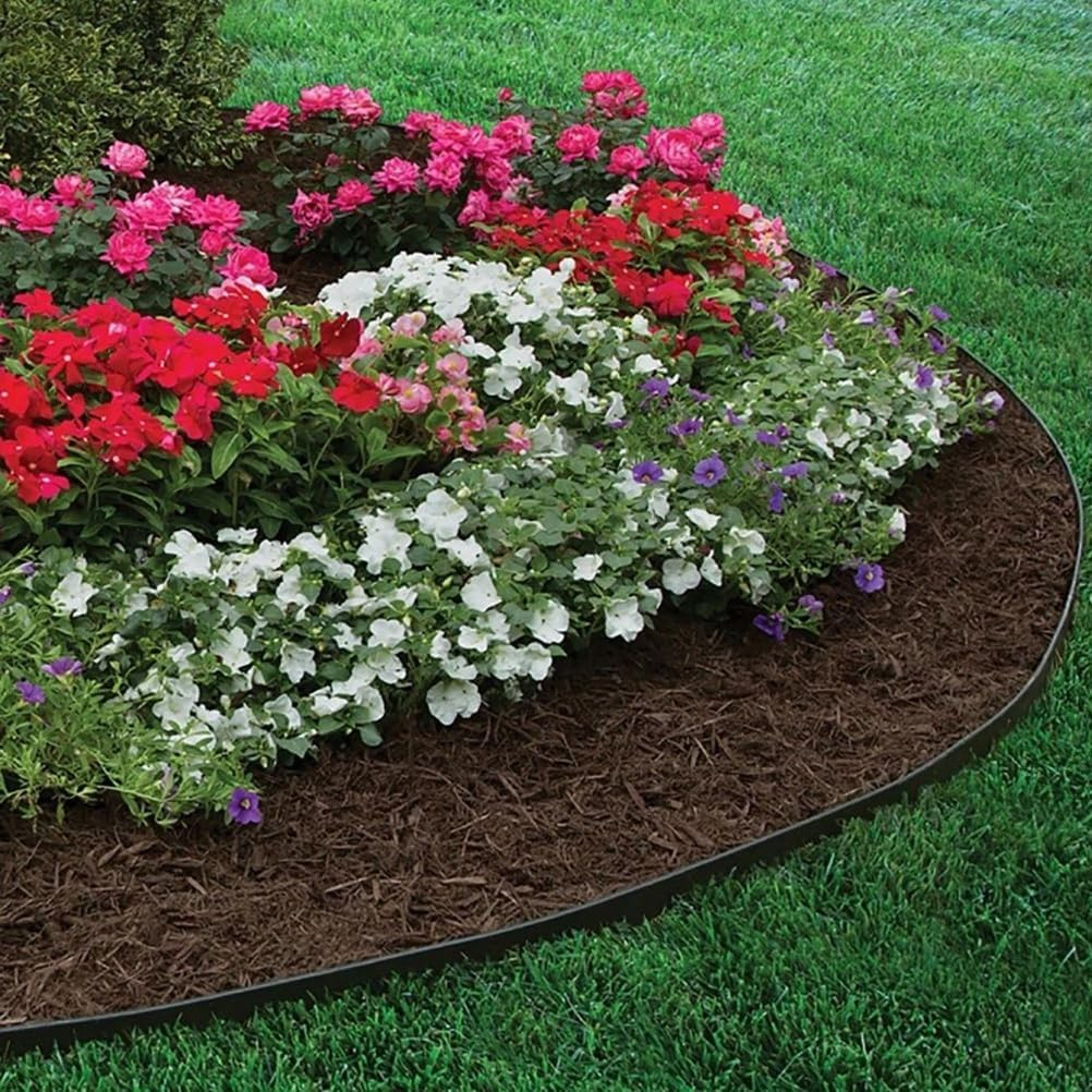 HOT Seal 2 Inch Tall Garden Landscape Edging Kit 20 FT, Bonus 20Pcs Spiral Spikes, Black Plastic Lawn Edging for Landscaping, Lawn, Yard, Flower Gardens Border - Black 60 Ft image number 4