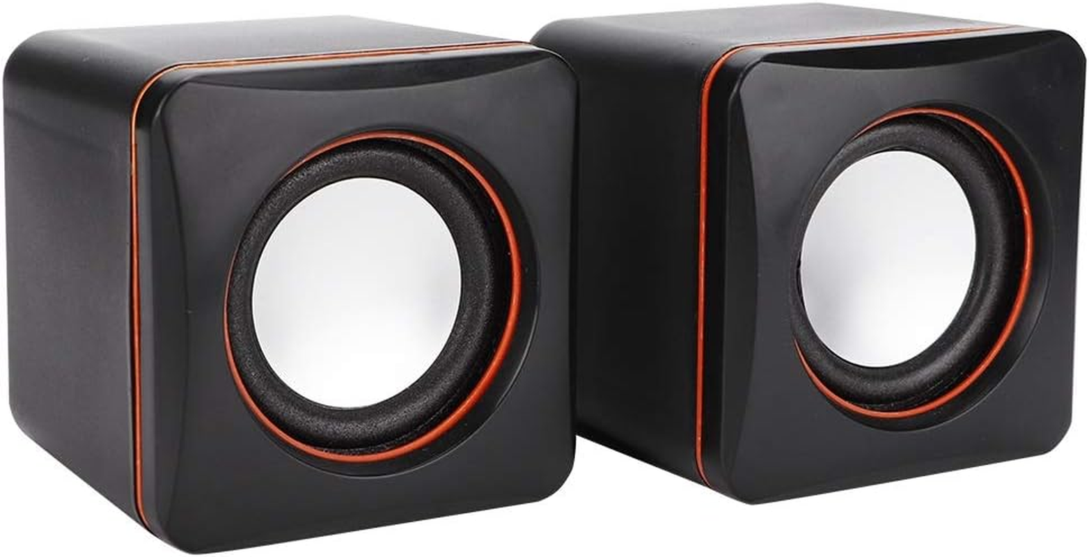 Mini Black Lightweight USB Speaker, Plastic Desktop Speaker, Computer for Home for Laptop Office(Dual Channel) image number 1