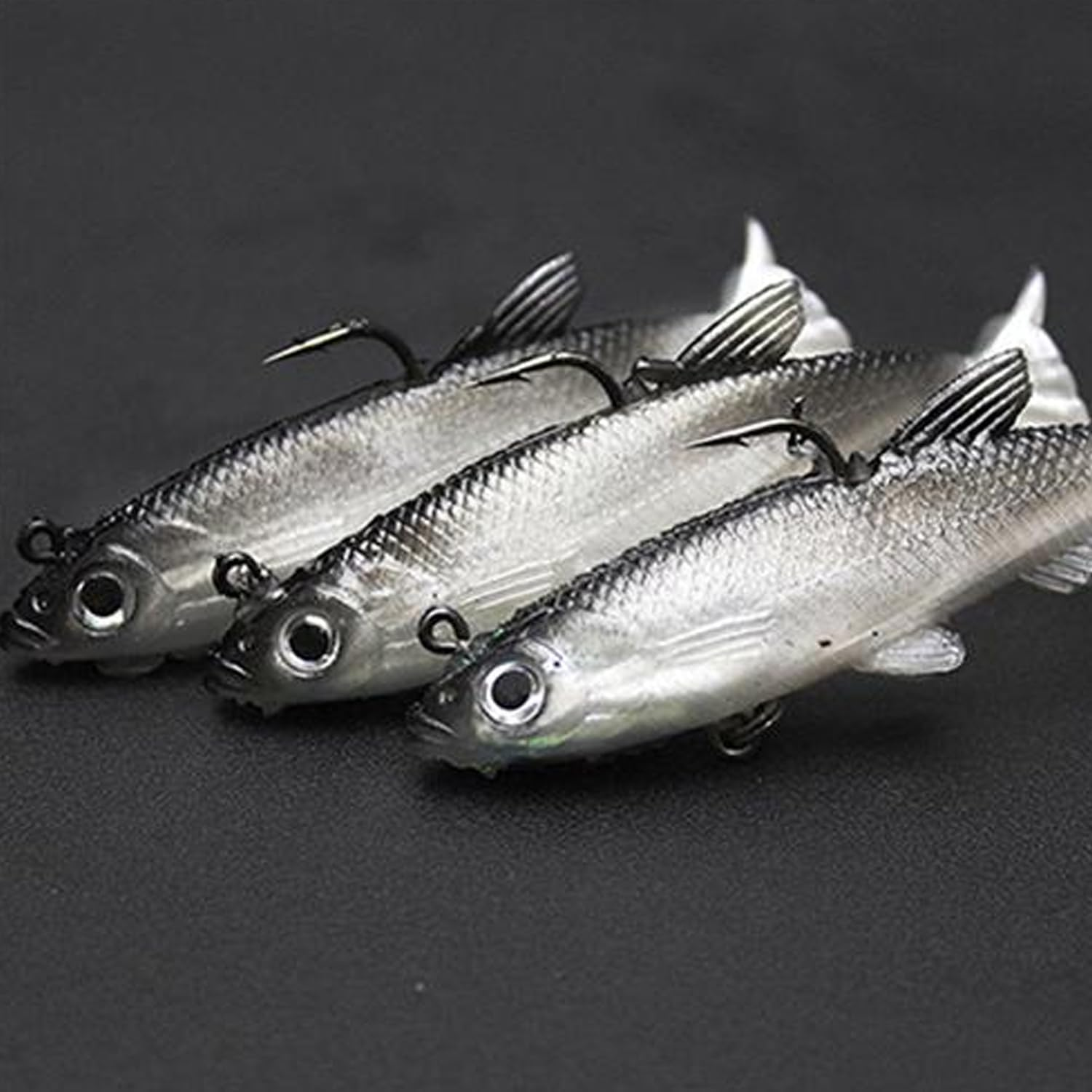 10Pcs Vibe Lures Soft Plastic Poddy Mullet Flathead Jig Heads Fishing image number 2