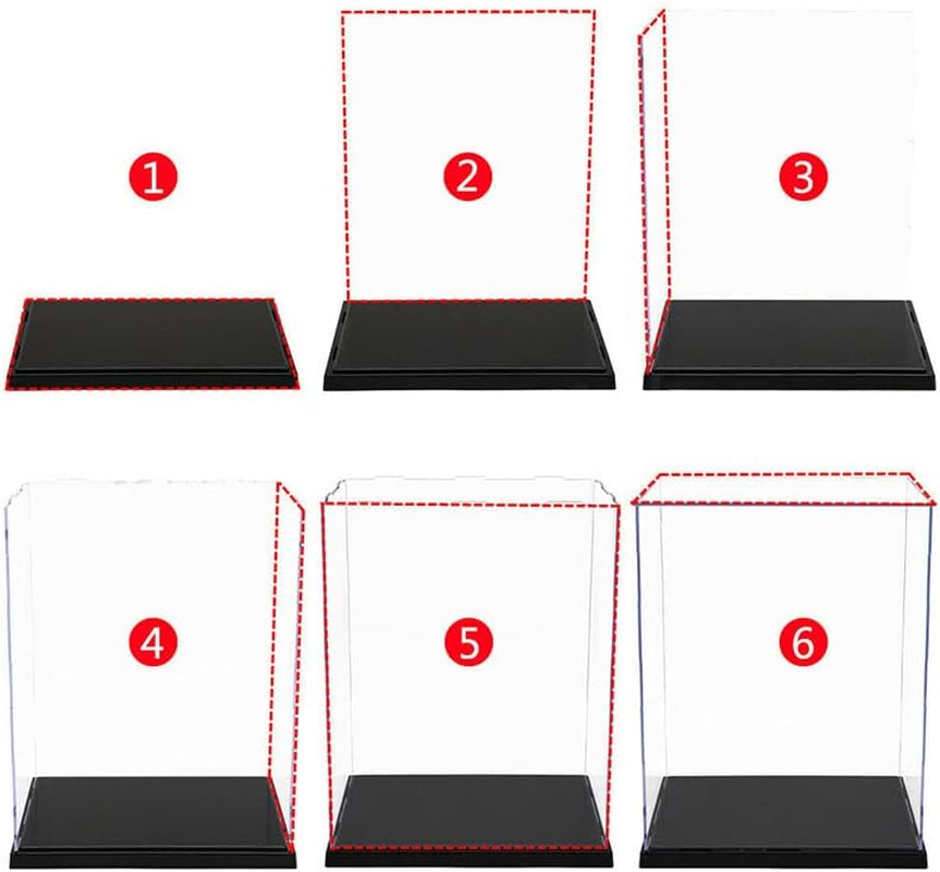 Acrylic Display Case Clear Box Dustproof Large Self-Install Cars Trucks 40Cmh, Self-Assembly, Perfect for Cars, Trucks, Collectibles, Action Figures, 1/24 Diecast Models