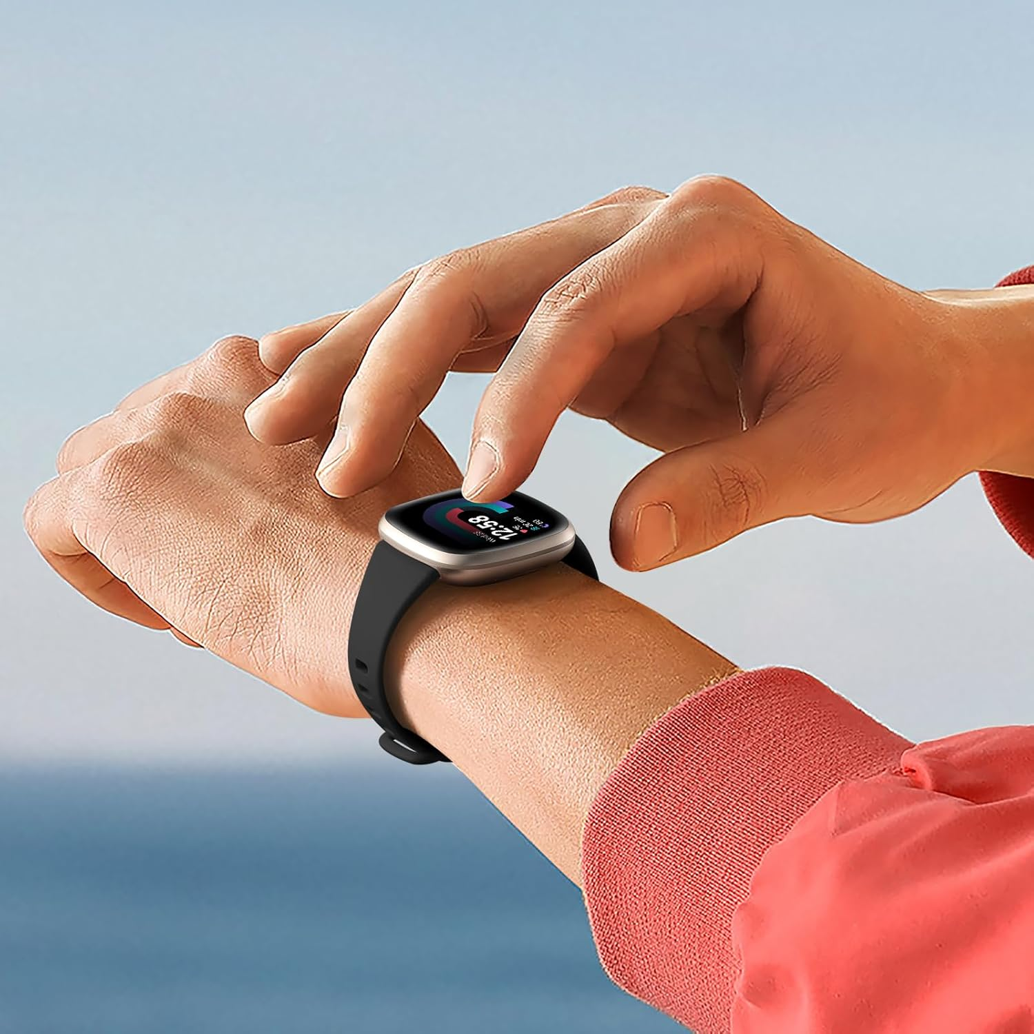 Getino Slim Band Compatible with Fitbit Sense 2/ Sense Bands/Versa 4/ Versa 3 Bands Women Men, Silicone Sport Accessories Thin Band for Fitbit Sense/Sense 2/ Versa 4/ Versa 3 image number 4