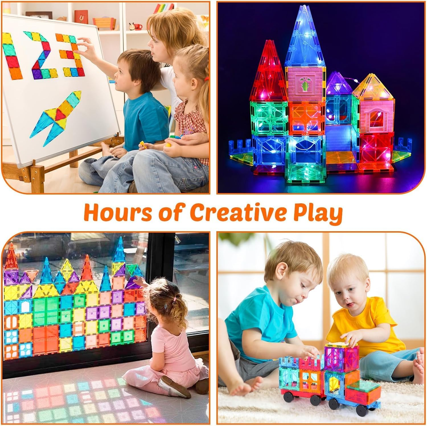 Kiddobliss Magnetic Building Tiles for Kids 60-Piece Magnetic Tiles STEM Connetix Tiles Interlocking Educational Blocks for Minecraft & Learning | Safe & Non-Toxic | Ideal for Ages 3+ Australia image number 3