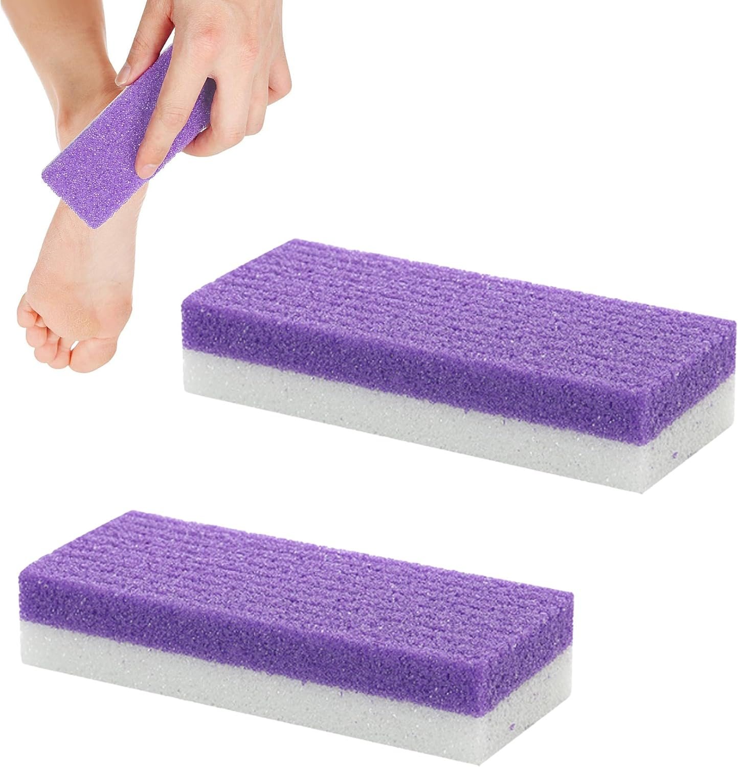 2Pcs Pedicure Tools,Pumice Stone for Feet,Pumice Stone,Foot Pumice,Foot Pumice Stones,Callus Remover Scrubber Skin Cleaner (Purple) image number 2