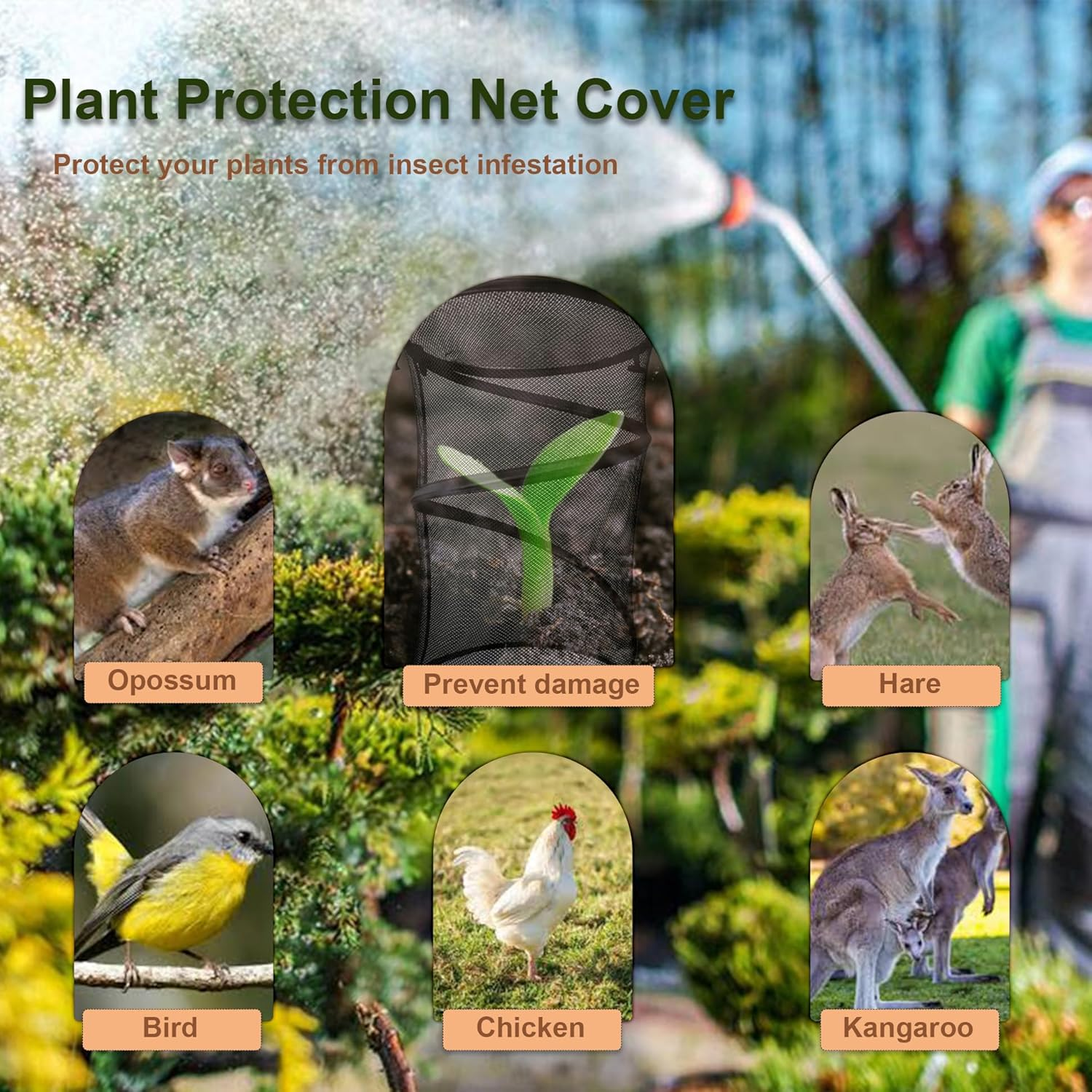Pop-Up Plant Protectors Shield Plants from Rabbits, Kangaroos, Opossums, and Birds. the Uv-Protective, Frost-Resistant Mesh Is Suitable for Potted Plants and Vegetable Gardens.