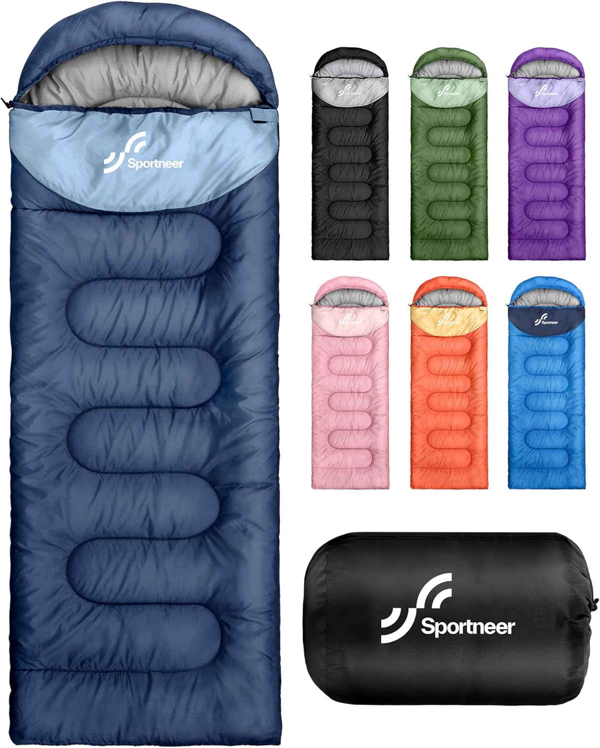 Sleeping Bag for Adults: Sportneer 3 Season Warm & Cold Weather Lightweight Sleeping Bags for Kids Adult Boys Girls Camping Hiking Outdoor Traveling