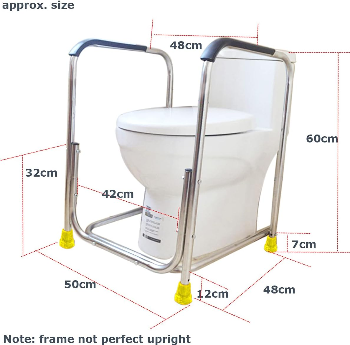Riin Toilet Safety Support Bar Hand Rail Bathroom Seat Frame Medical Handicap Disability Assistant