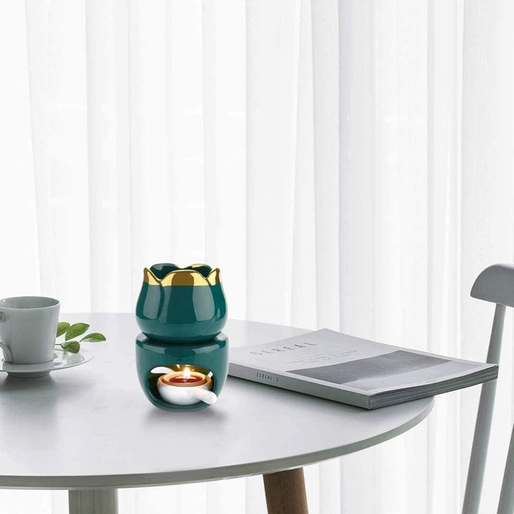 Sculpture Statue Antiques Collectables，Wax Melt Burners Essential Oil Burner, Aromatherapy Aroma Burner Ceramic Diffuser Wax Burner Home Bedroom Decor Christmas Housewarming Gift,C (Color : A) image number 1