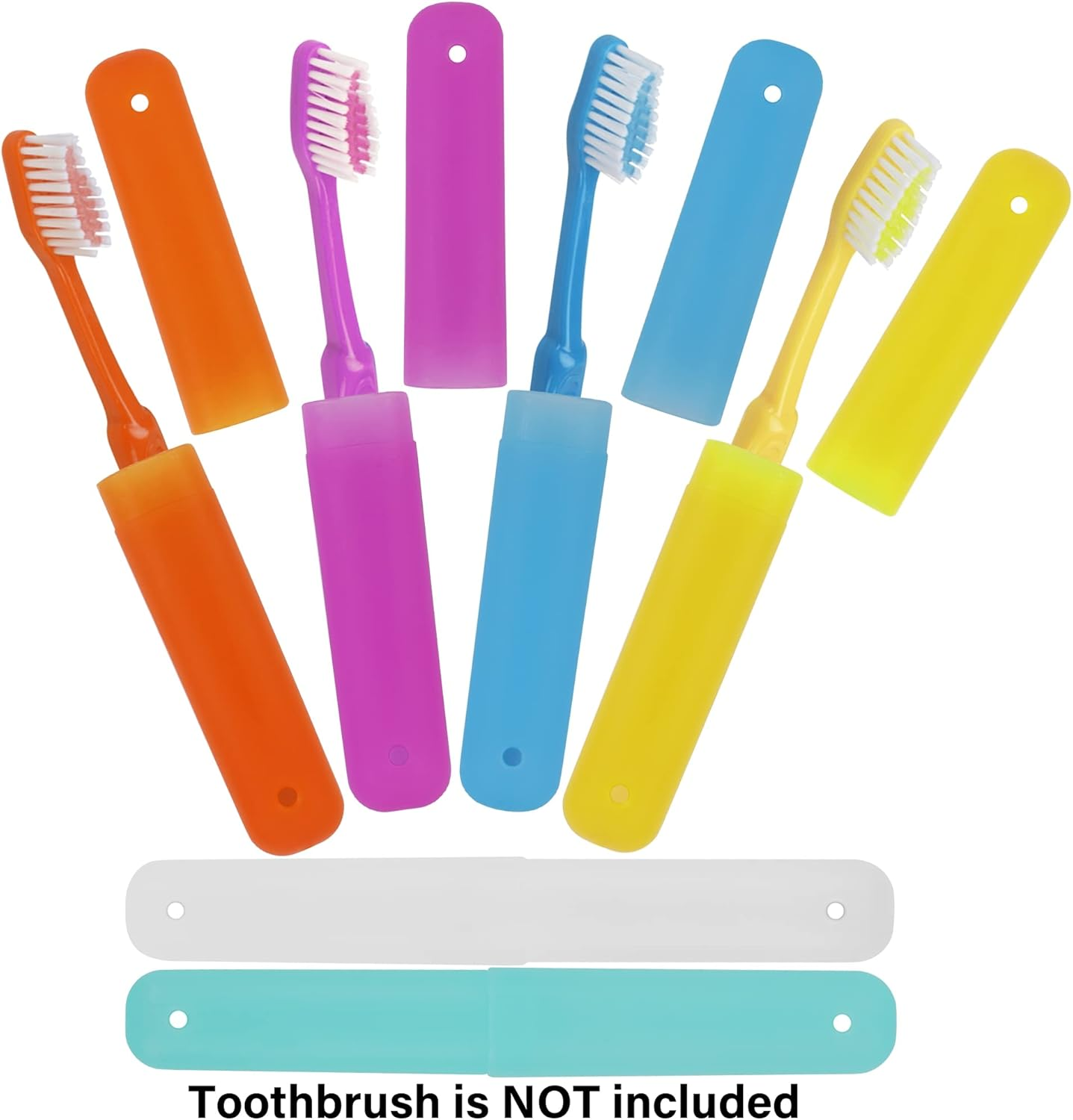 6 Pcs Travel Toothbrush Case Holder, Breathable Portable Toothbrush Container, Multiple Color Clear Toothbrush Holder for Home Trip Camping image number 3