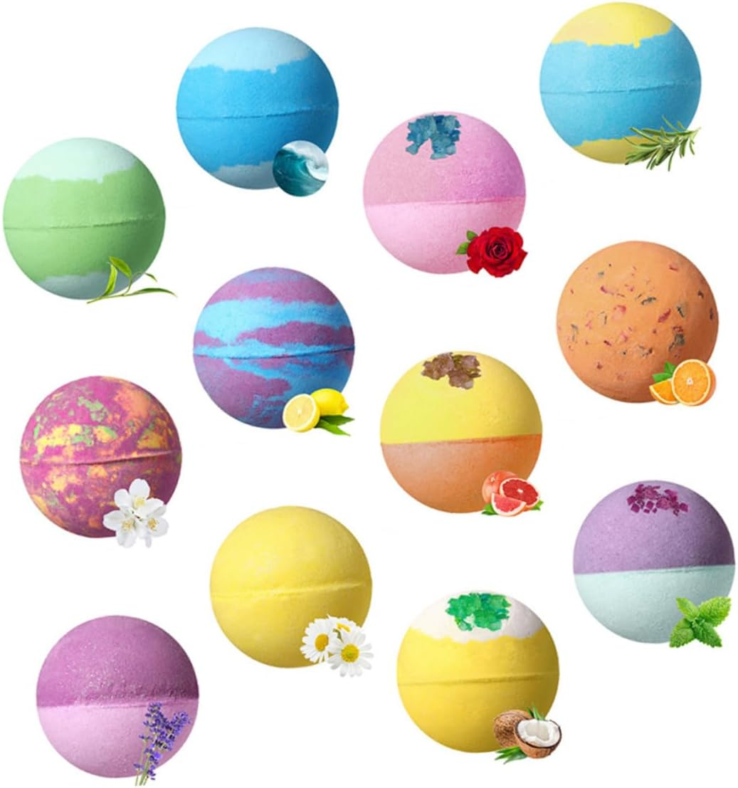 Mikinona 12Pcs Spa Bath Balls Bathing Bombs Minerals Women Rejuvenating for Smooth Skin image number 2