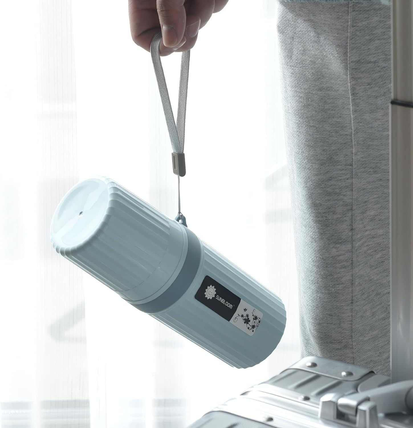 2 Pcs Travel Toothbrush Case, Waterproof Travel Toothbrush Holder, Portable Toothbrush Cup, Dustproof Toothbrush Storage Case, Ideal for Business Trip, Home, School, Camping, Grey + Blue image number 1