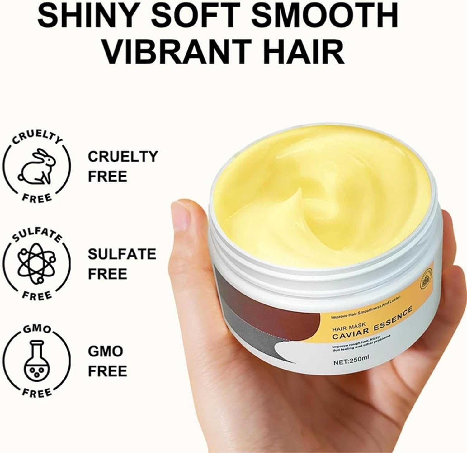 Caviar Essence Collagen Hair Mask,Collagen Hair Mask for Dry Damaged Hair,Restores Shine and Smoothness to Hair - 1Pcs image number 1