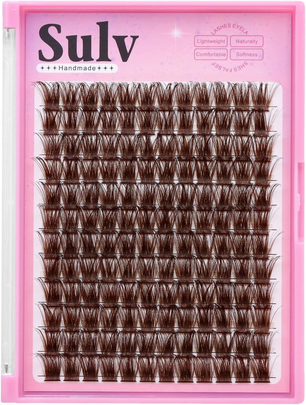 SULV Dark Brown DIY Lash Extension Cluster Volume Lash Clusters 144PCS D Curl 8-20Mm Mixed to Choose Individual Lashes Clusters Eyelash Extension Cluster (C#-Ws-Dark Brown-10-12-14-16Mm Mixed)
