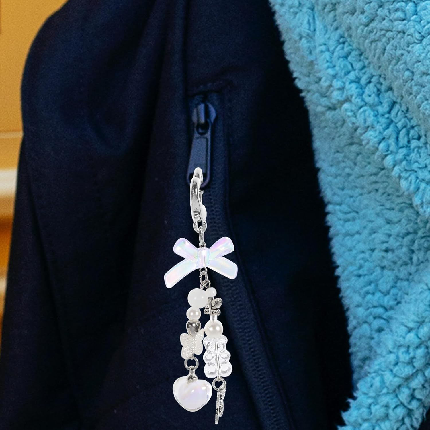 LIFKOME Unique Metal Keychain Ring for Women Heart Shape Keychain Bag Ornament