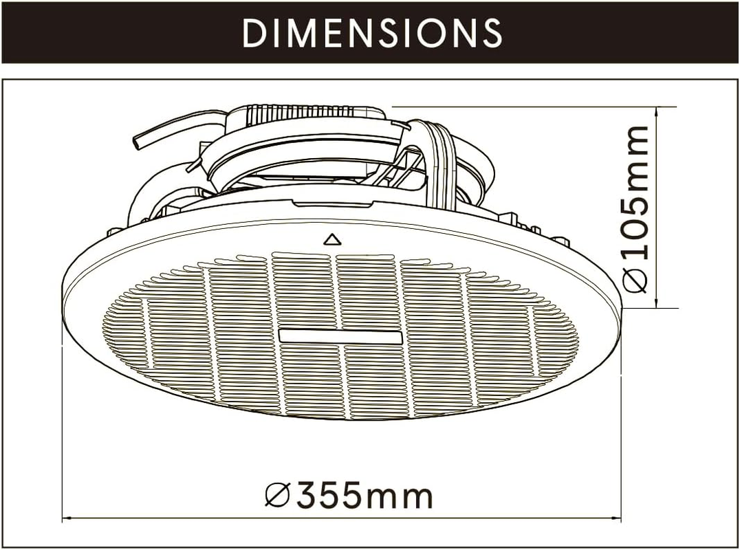 Modura Justair 250 / Justair 200 round Ceiling Mounted Air Heat Extraction Exhaust Fan Bathroom Toilet Kitchen Laundry (Cut Out Size 245Mm) image number 1