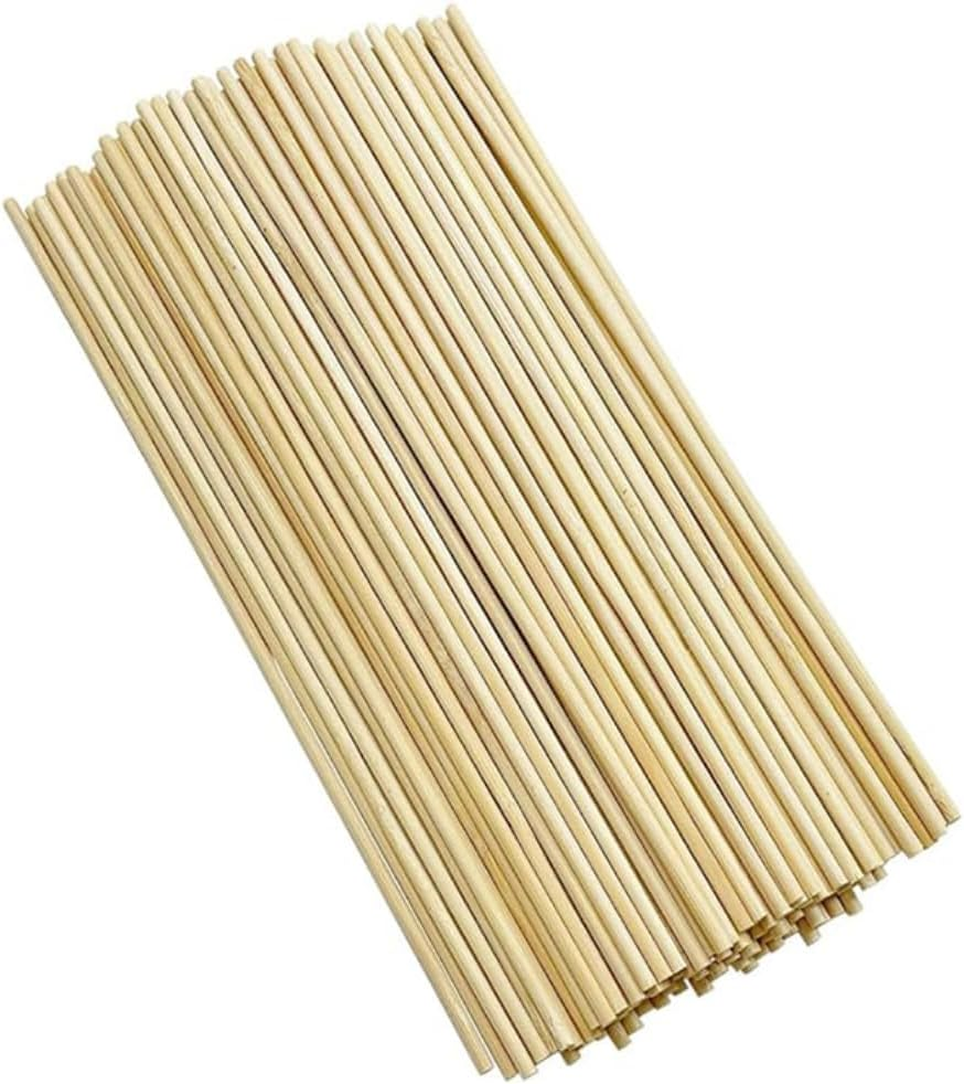 Bamboo Dowel Rods，Dowel Rods Wooden Dowels Craft Wood Sticks Unfinished Natural Bamboo Sticks for Flower Bouquet Crafts and Diyers（100 Pcs） image number 3