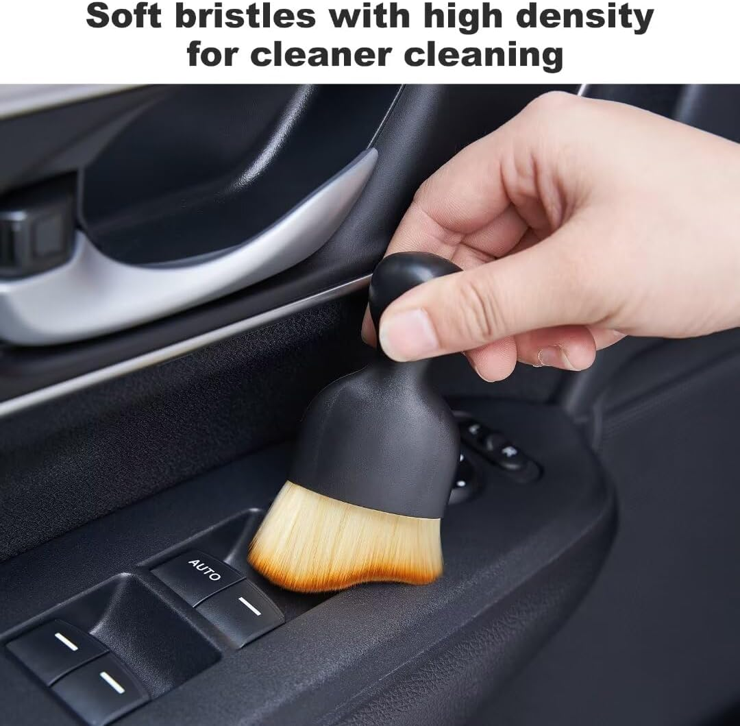 XZHFDC Car Interior and Exterior Soft Bristles Detail Dust Automotive Brush Dusting Brush Dashboard Cleaning Brush Home Office Computer Keyboard Dusting Tools+ Double-Sided Suede Cleaning Towel image number 6
