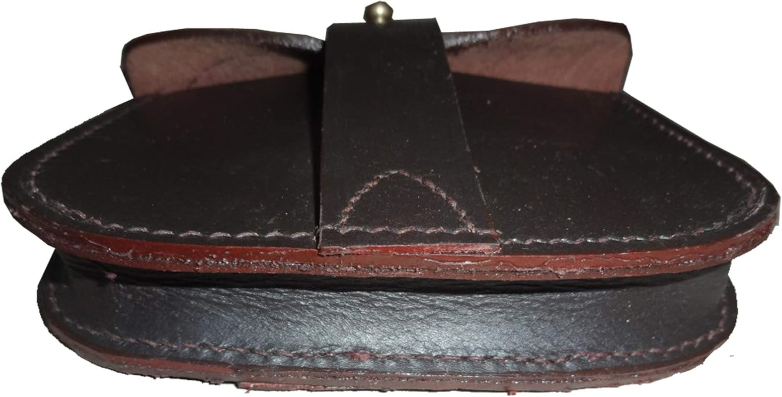 WWII British Army Sam Browne Leather Ammo Pouch for Belt Dark Brown image number 1