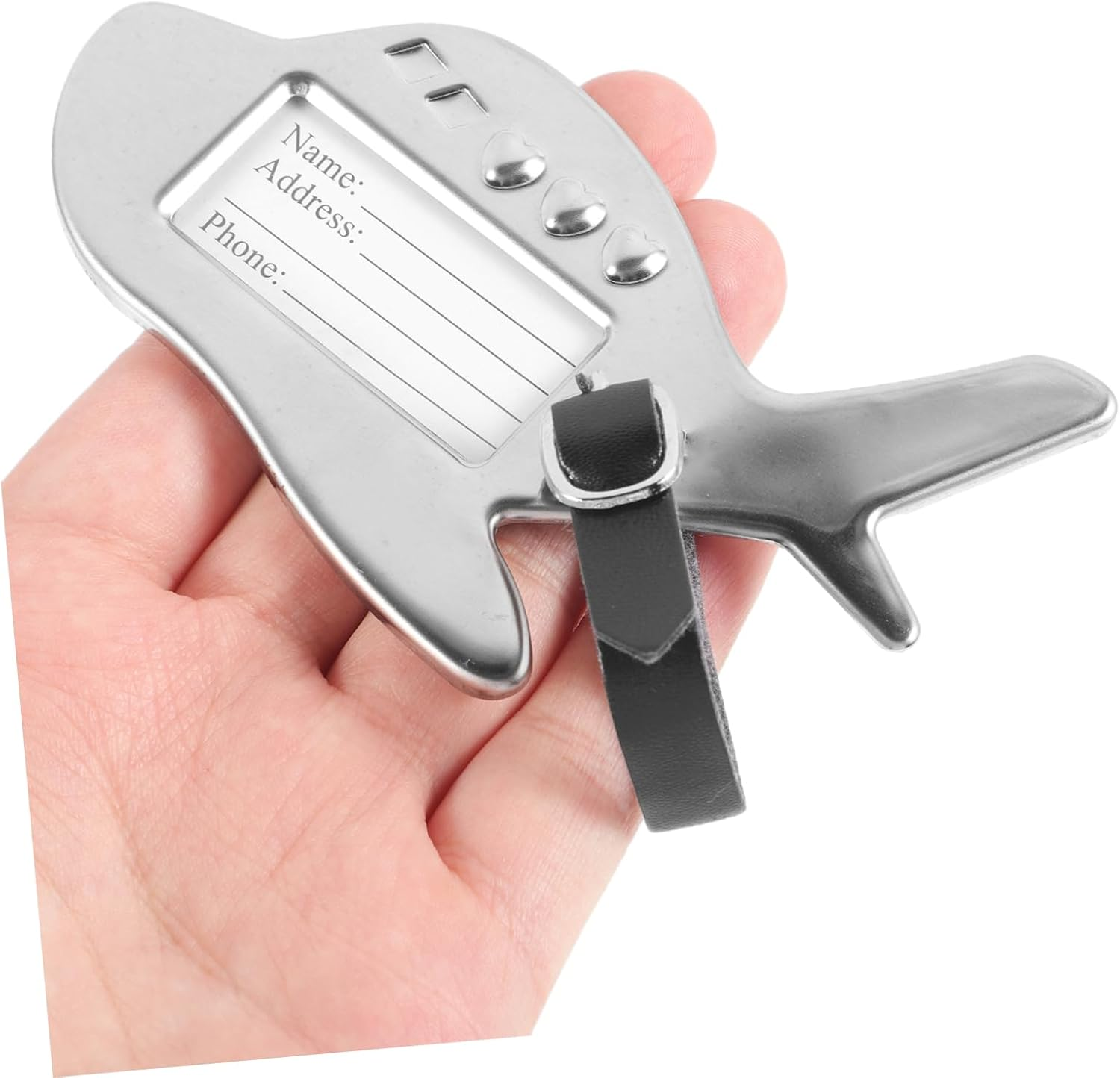 JEWEDECO Travel Suitcase Tags Airplane Shape Metal Luggage Name Tag for Safe Luggage Identification image number 4